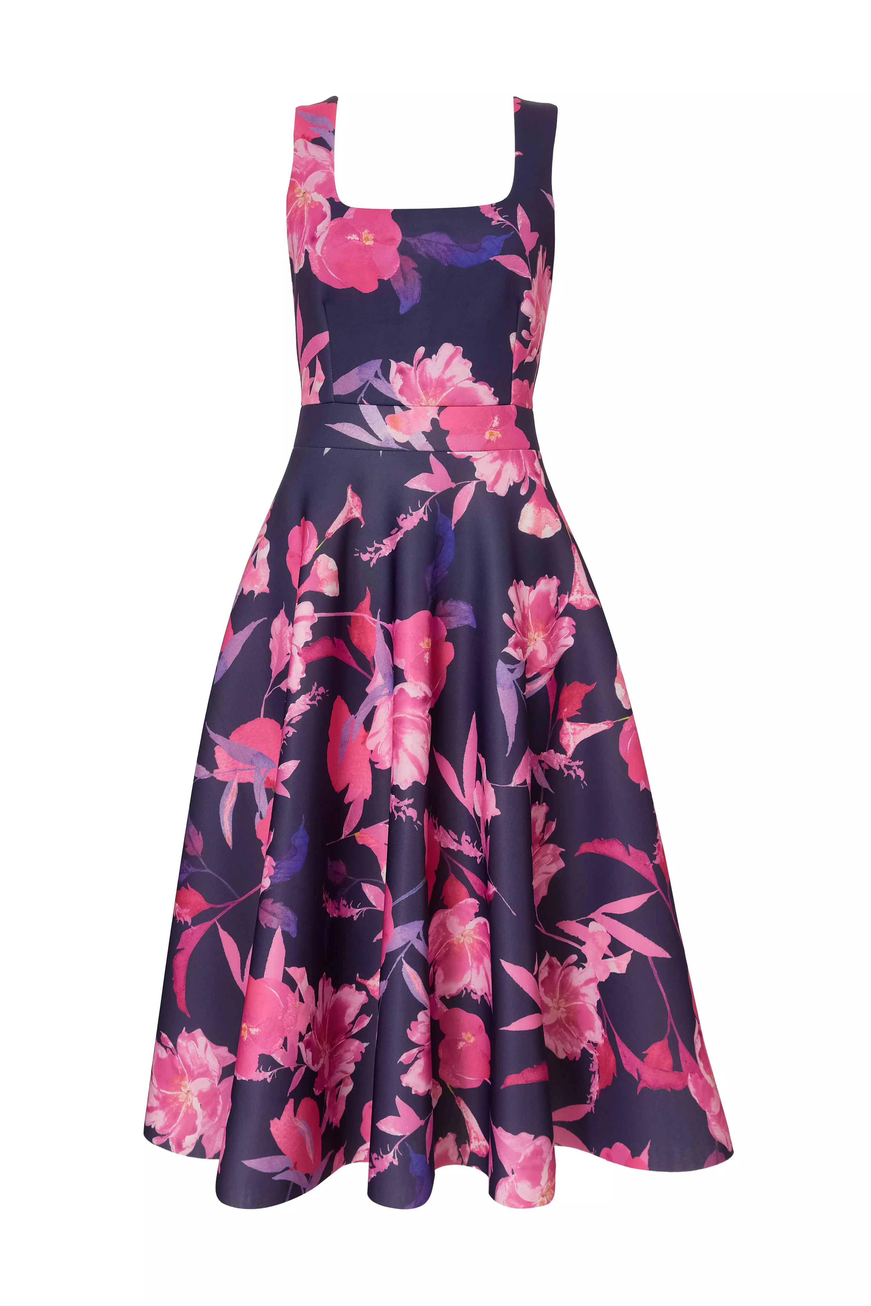 Navy Floral Midaxi Dress