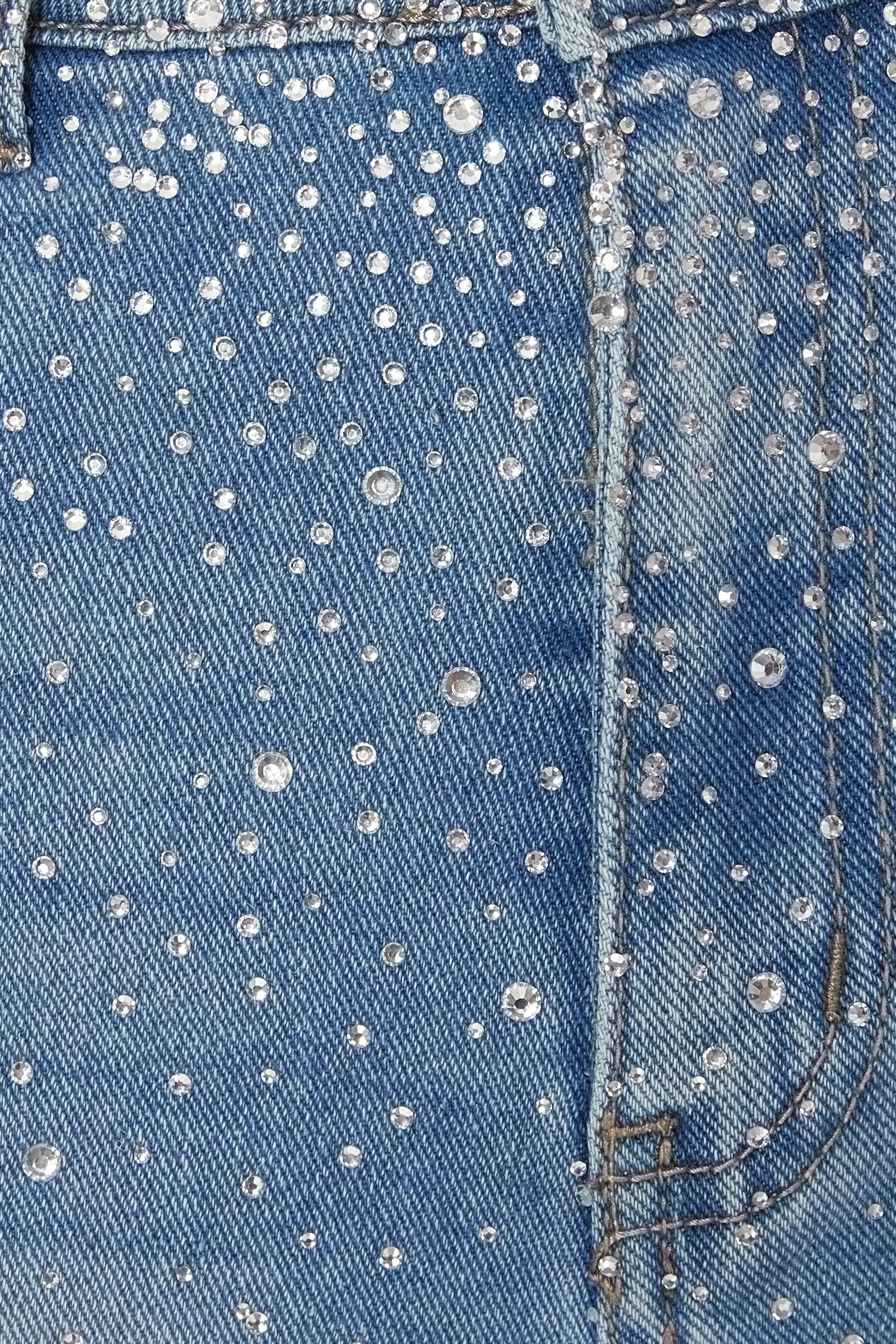Blue Denim Embellished Shorts