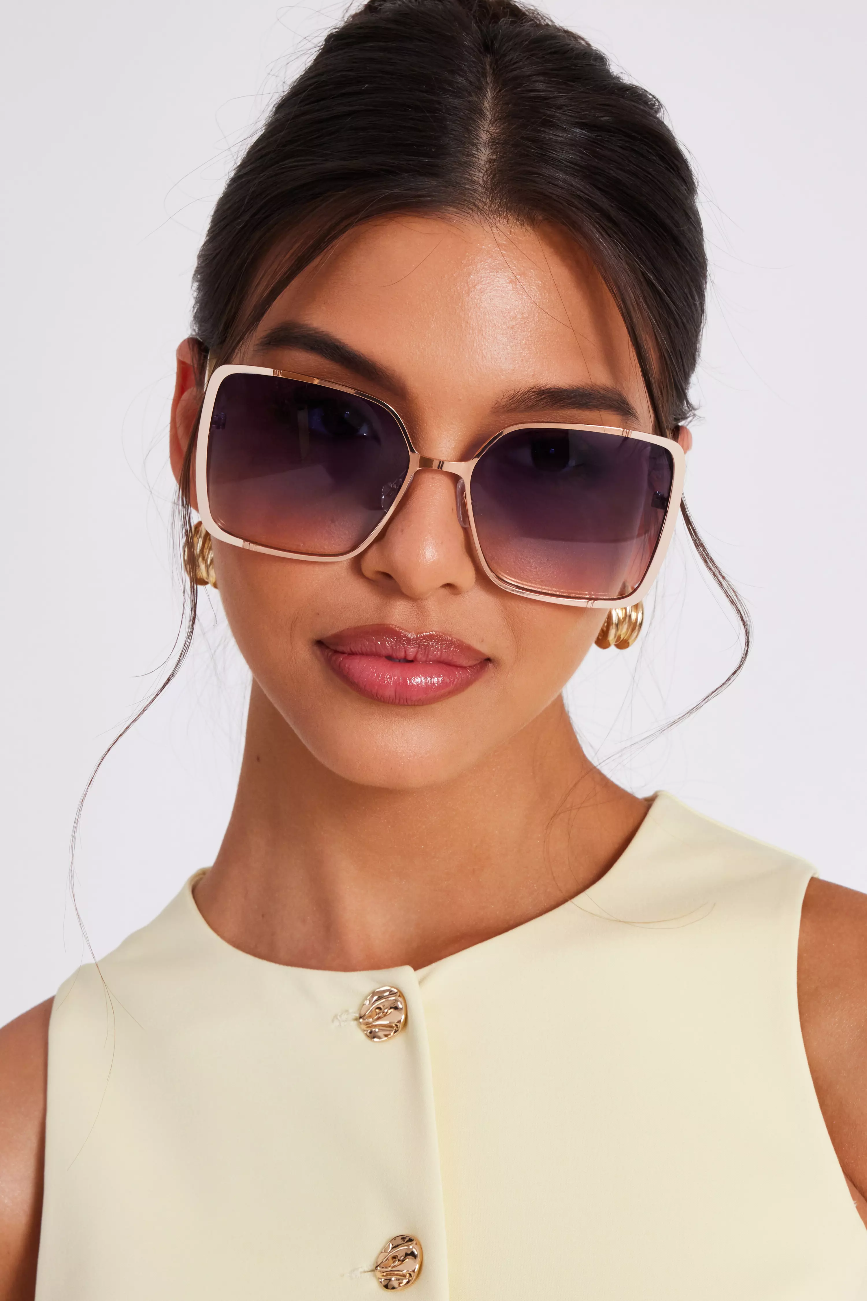 Nude Oversized Sunglasses