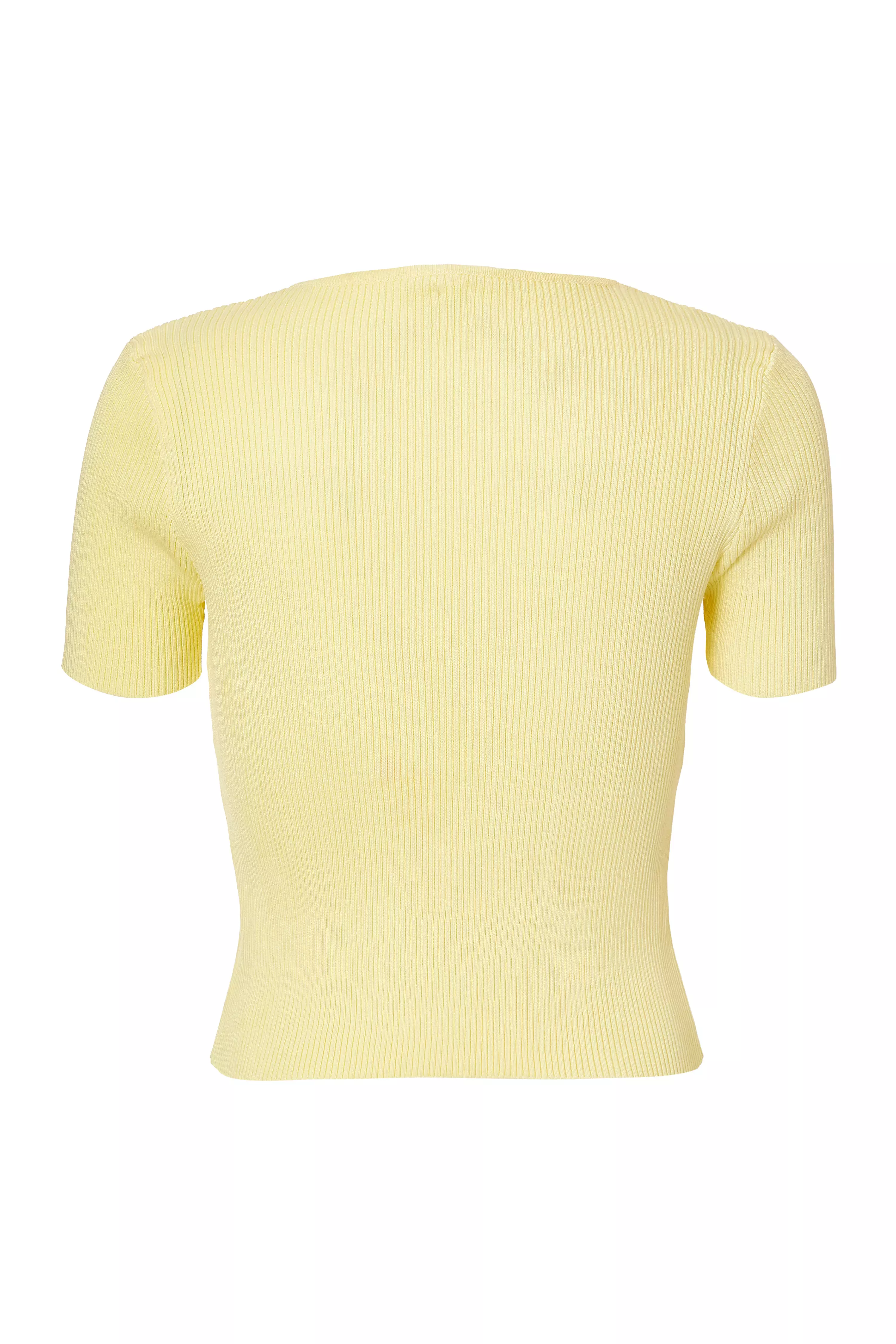 Yellow Knitted Bow Detail Top