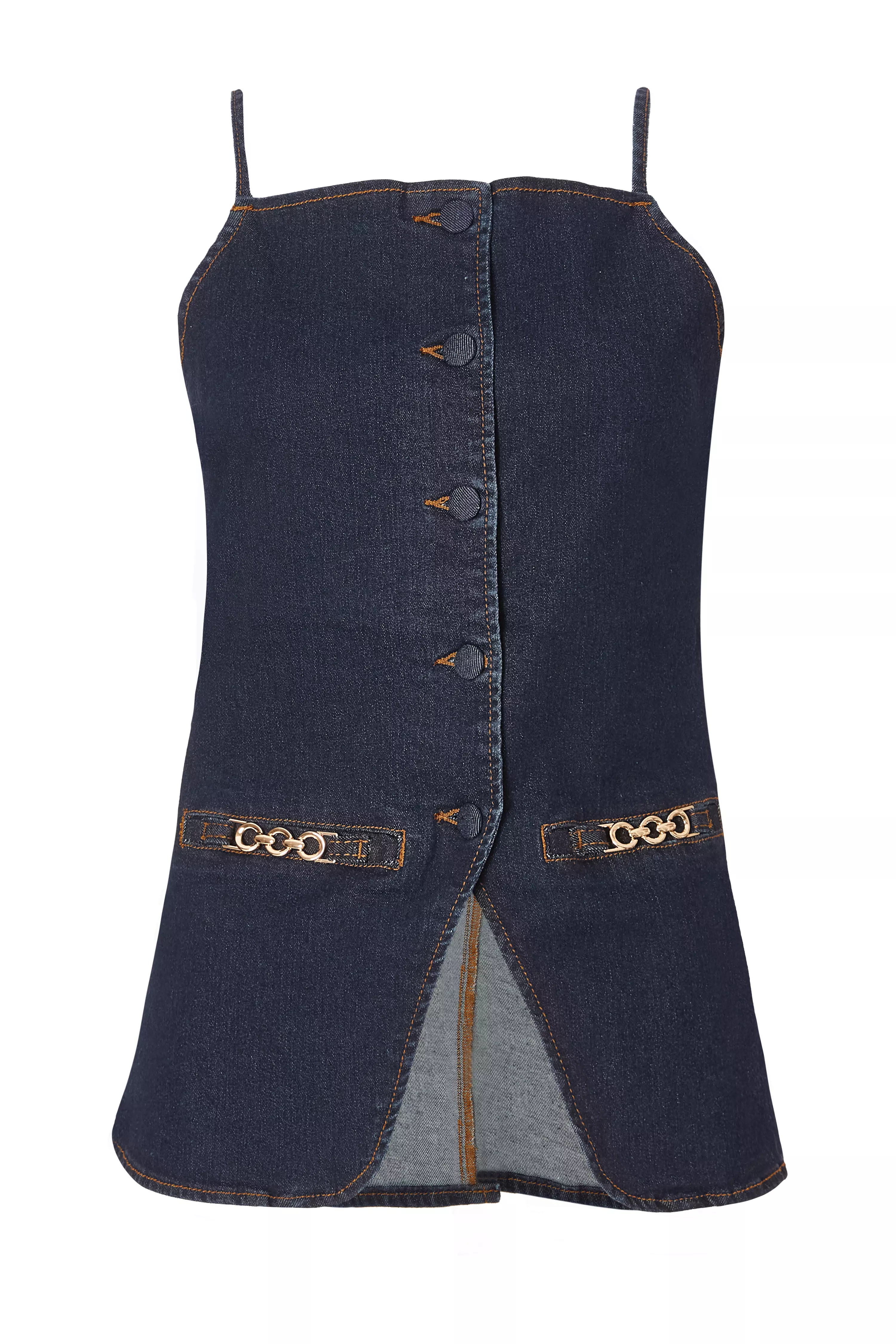 Indigo Denim Buckle Waistcoat