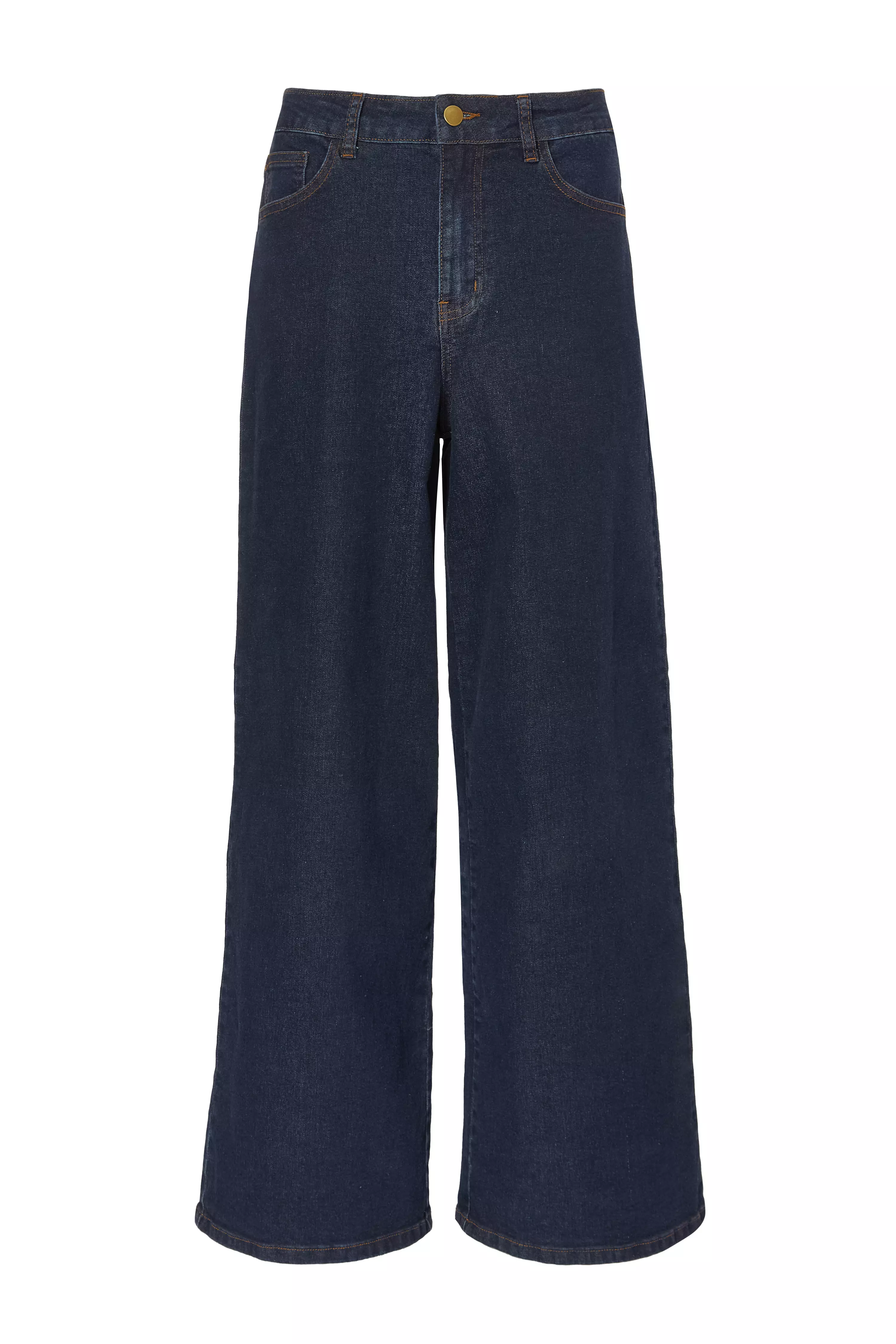 Indigo Denim Wide Leg Jeans