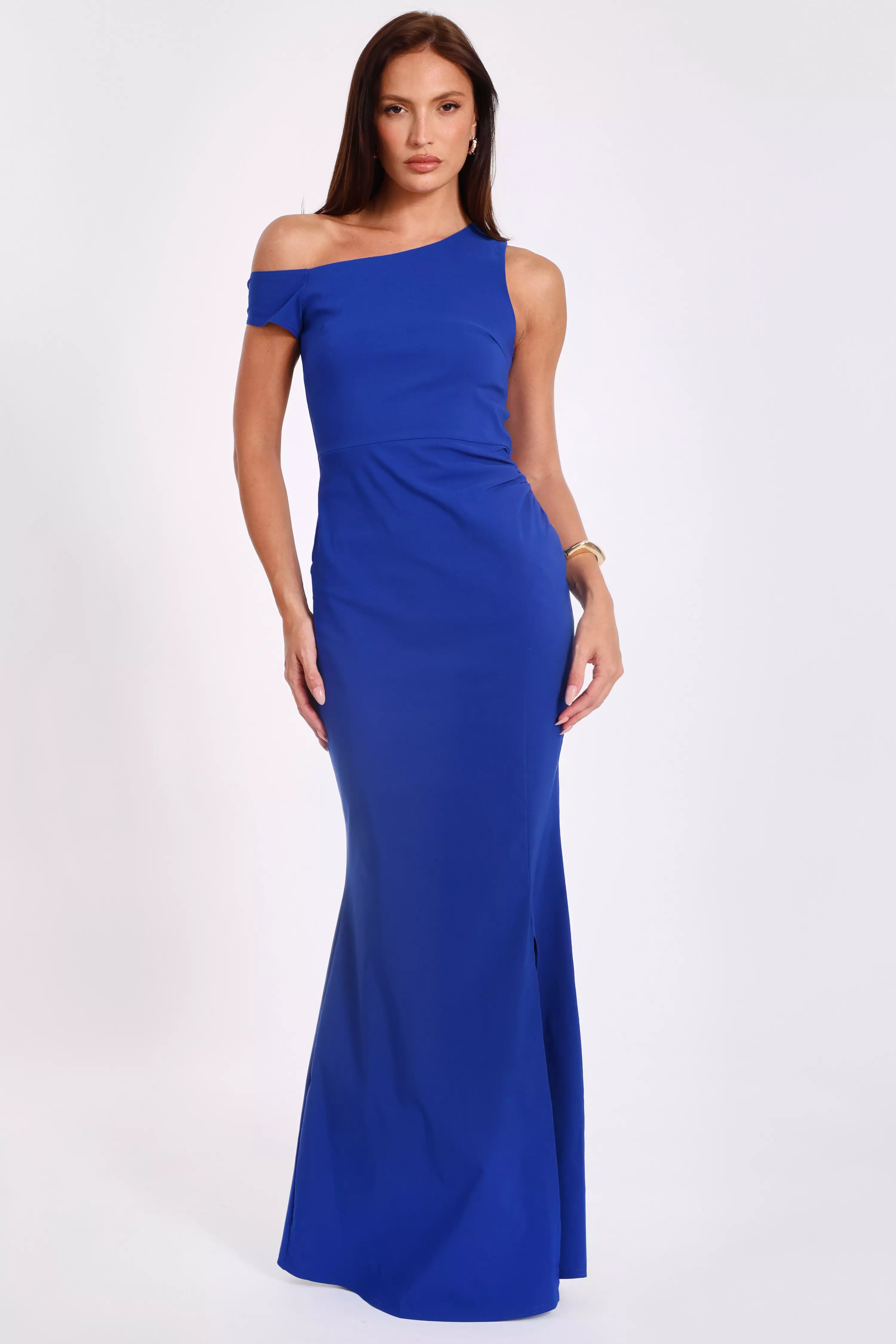 Royal Blue Asymmetric Maxi Dress