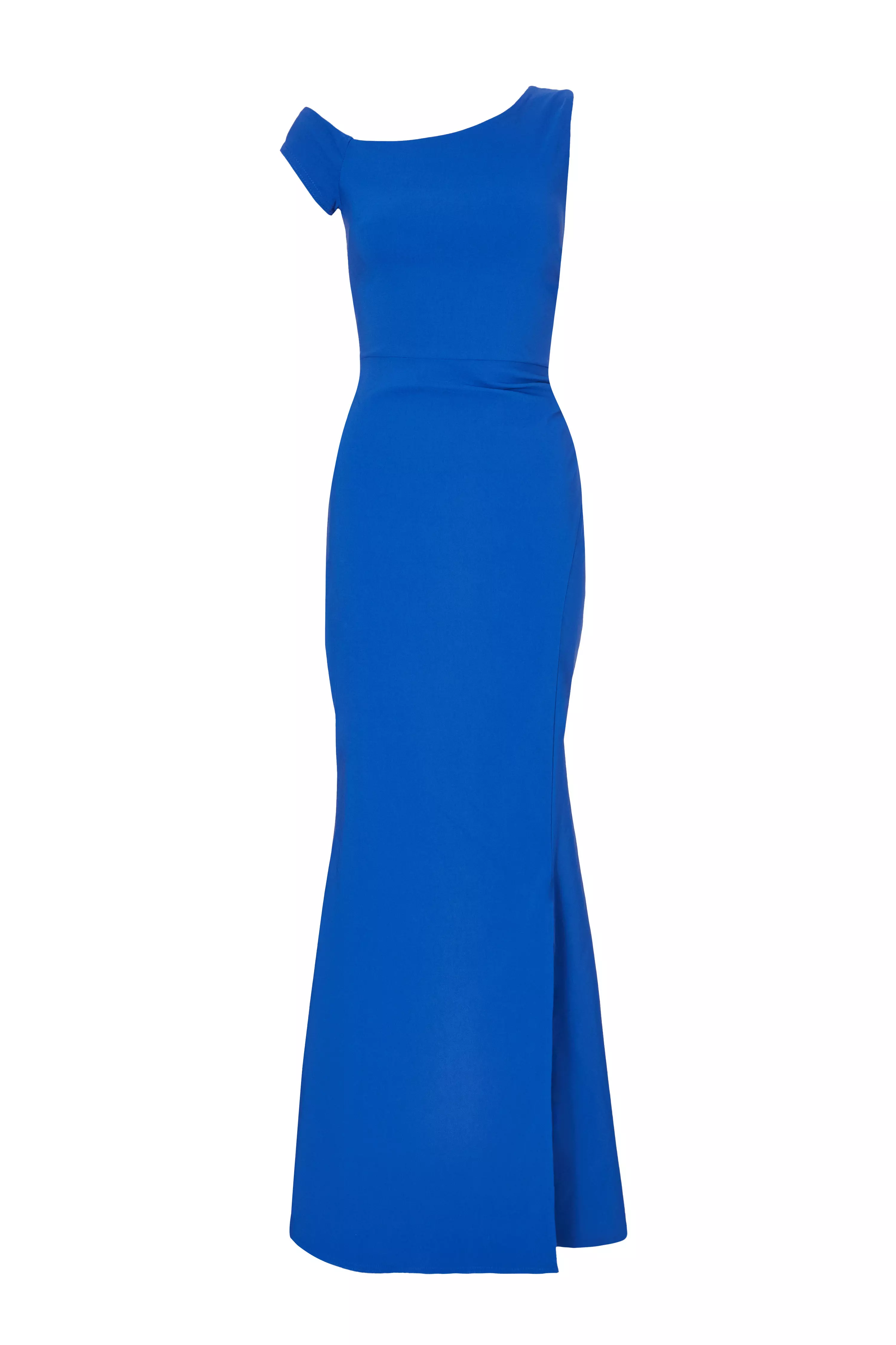Royal Blue Asymmetric Maxi Dress
