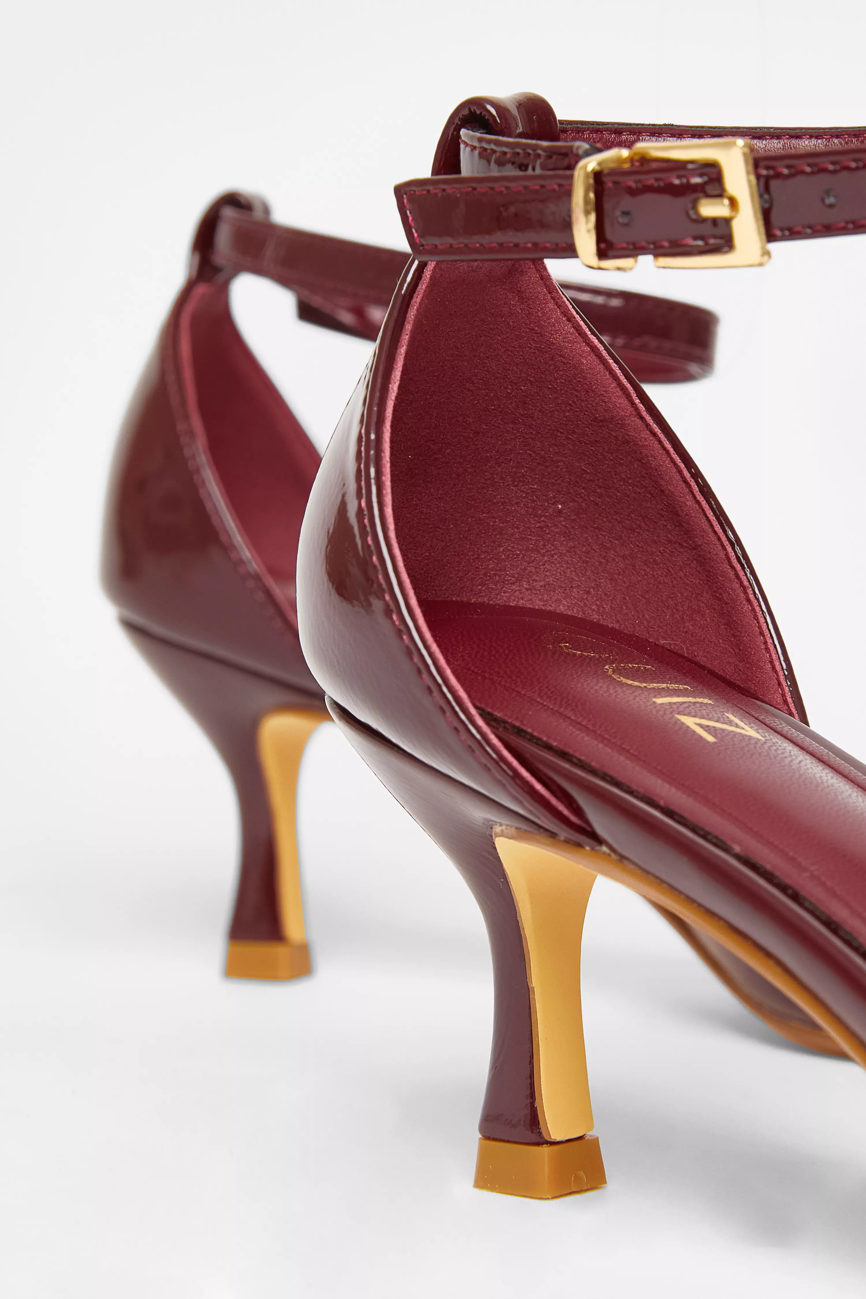 Dark Red Patent Bow Court Heels
