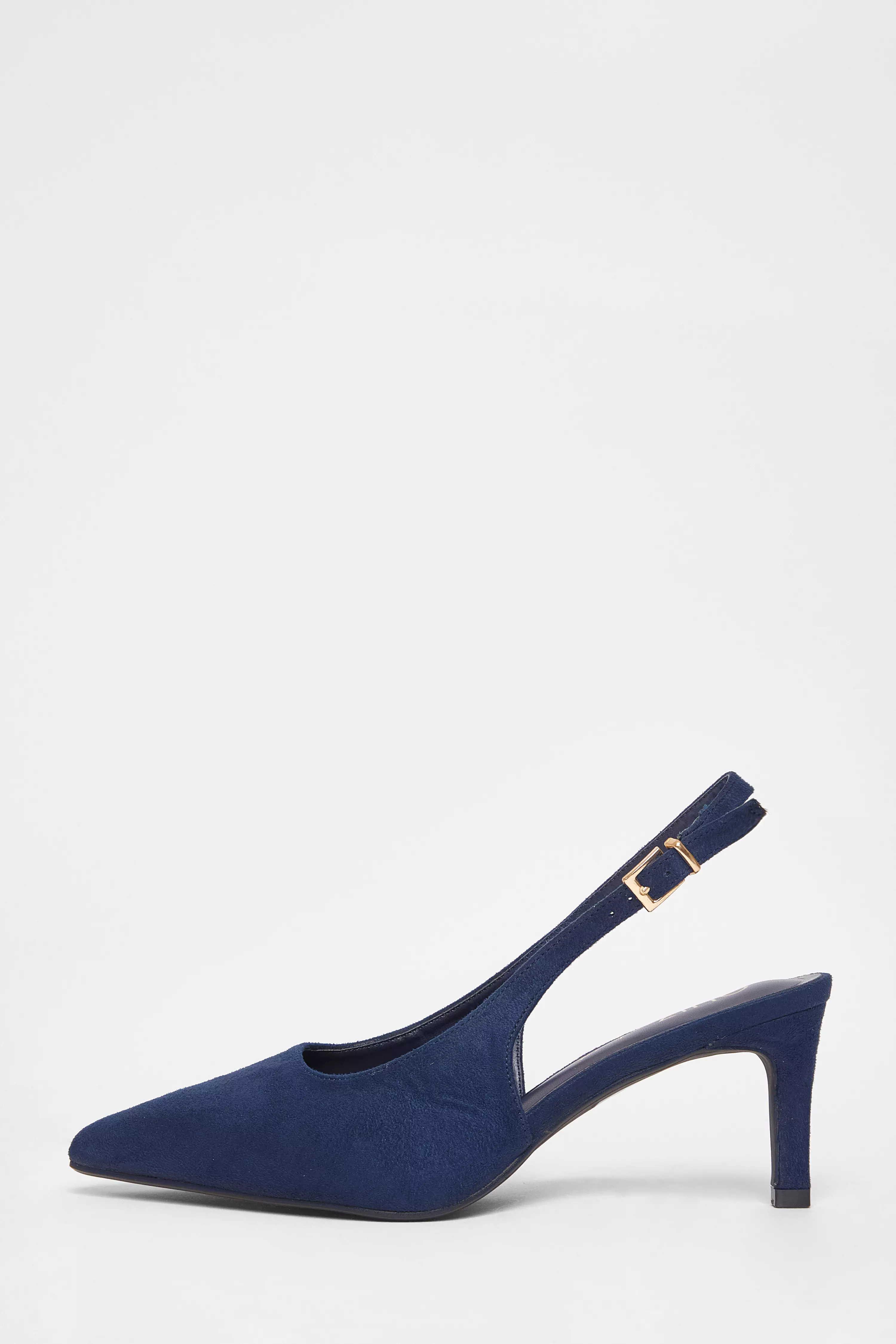 Wide Fit Navy Slingback Court Heels