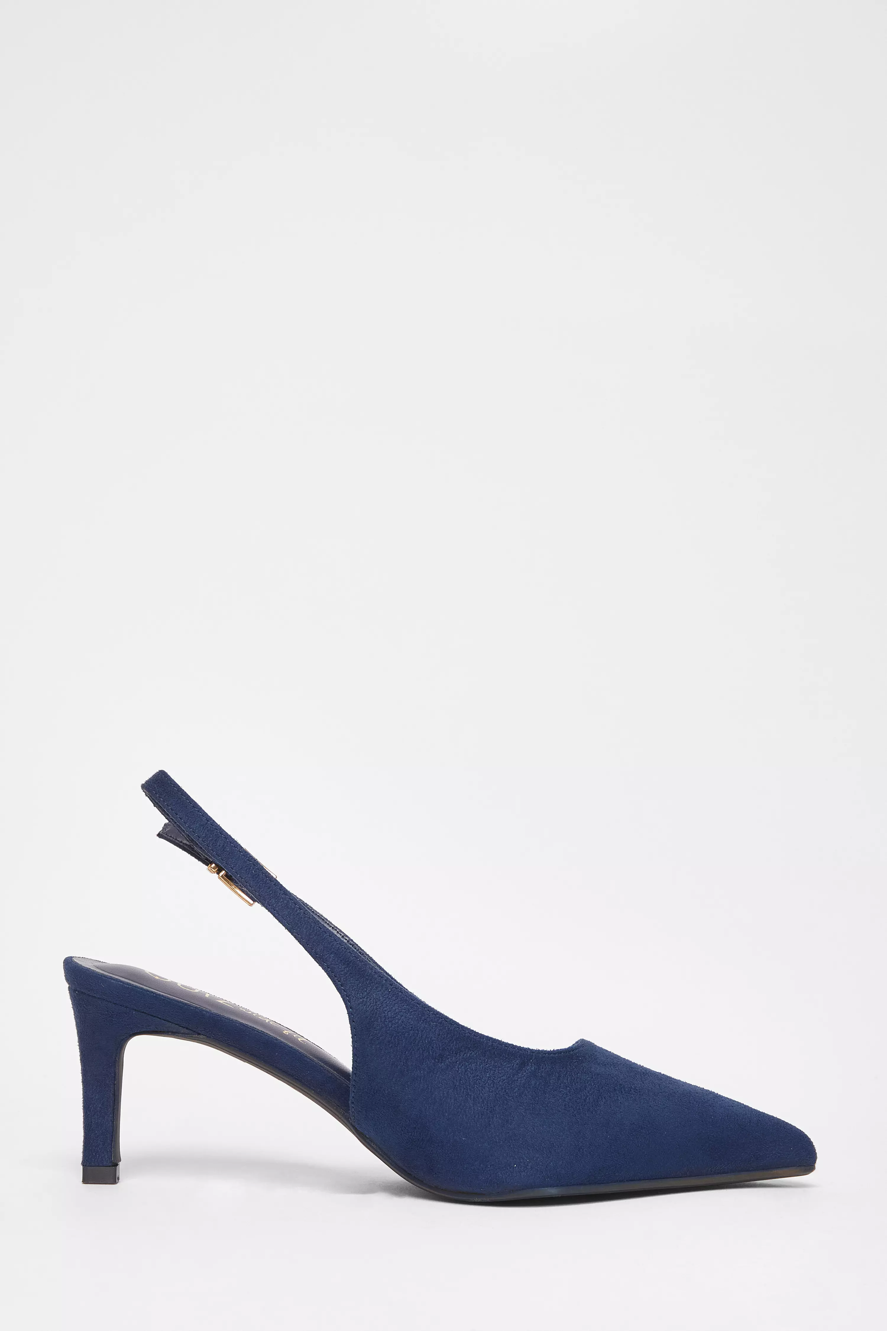 Wide Fit Navy Slingback Court Heels