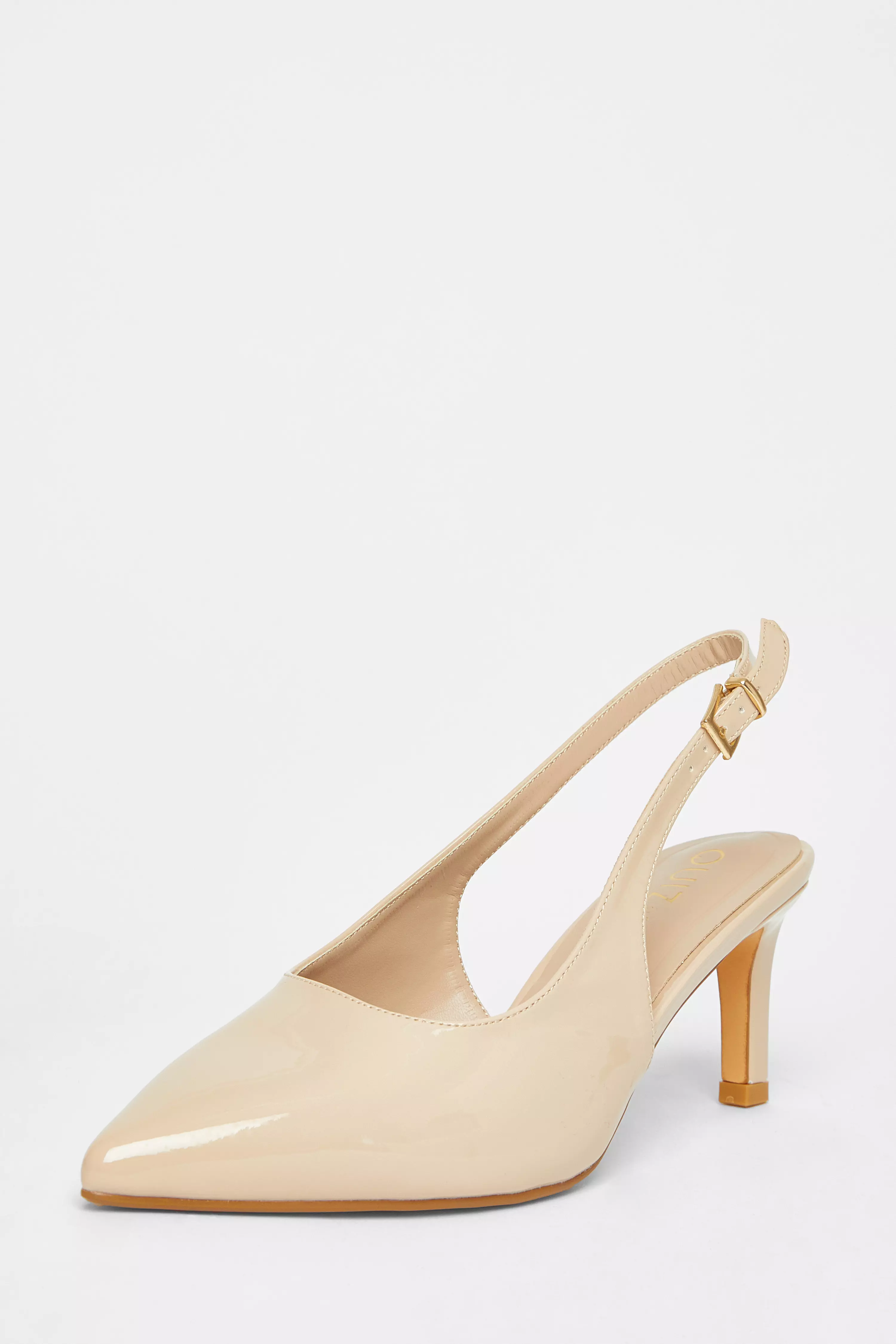 Wide Fit Nude Slingback Court Heels