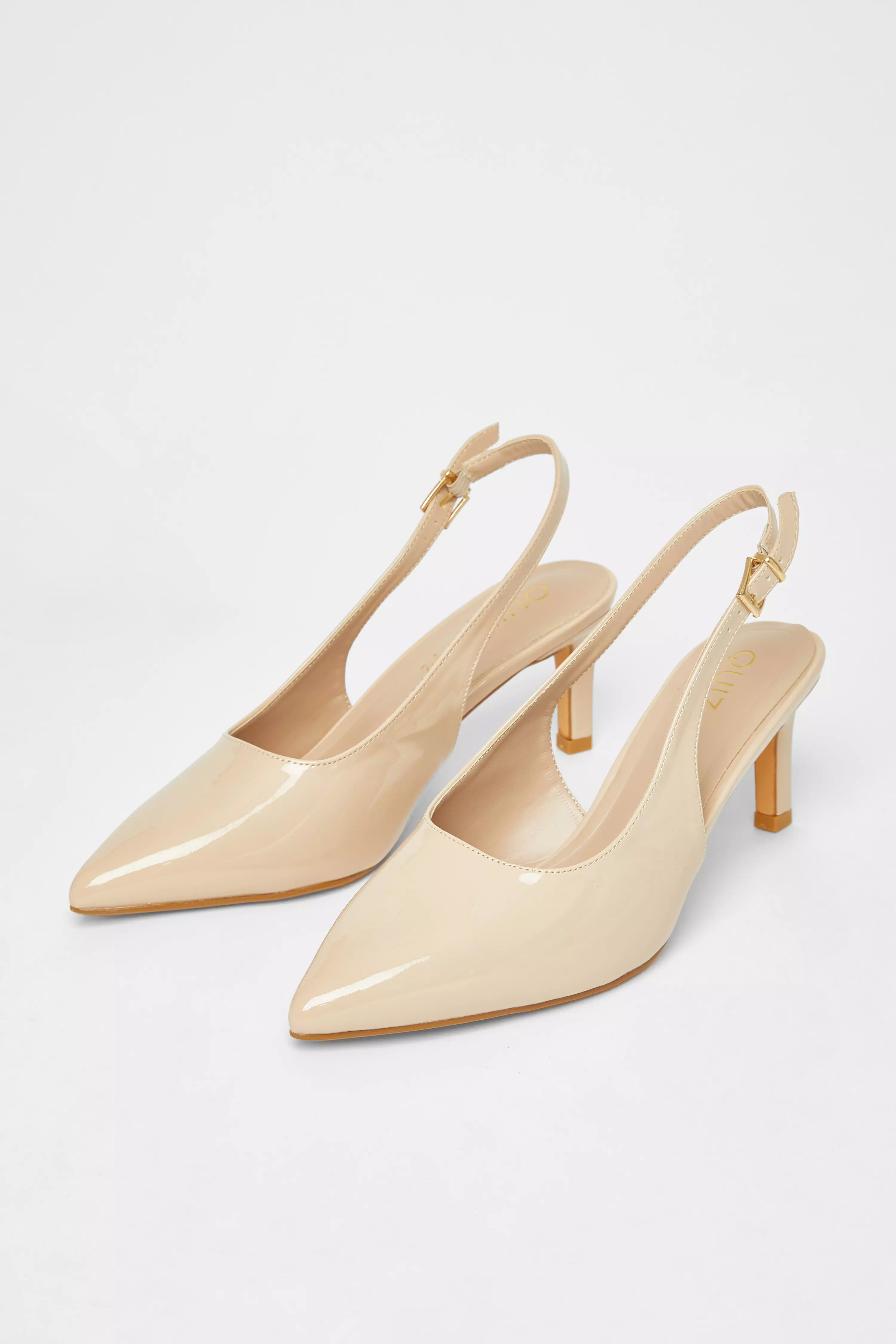 Wide Fit Nude Slingback Court Heels