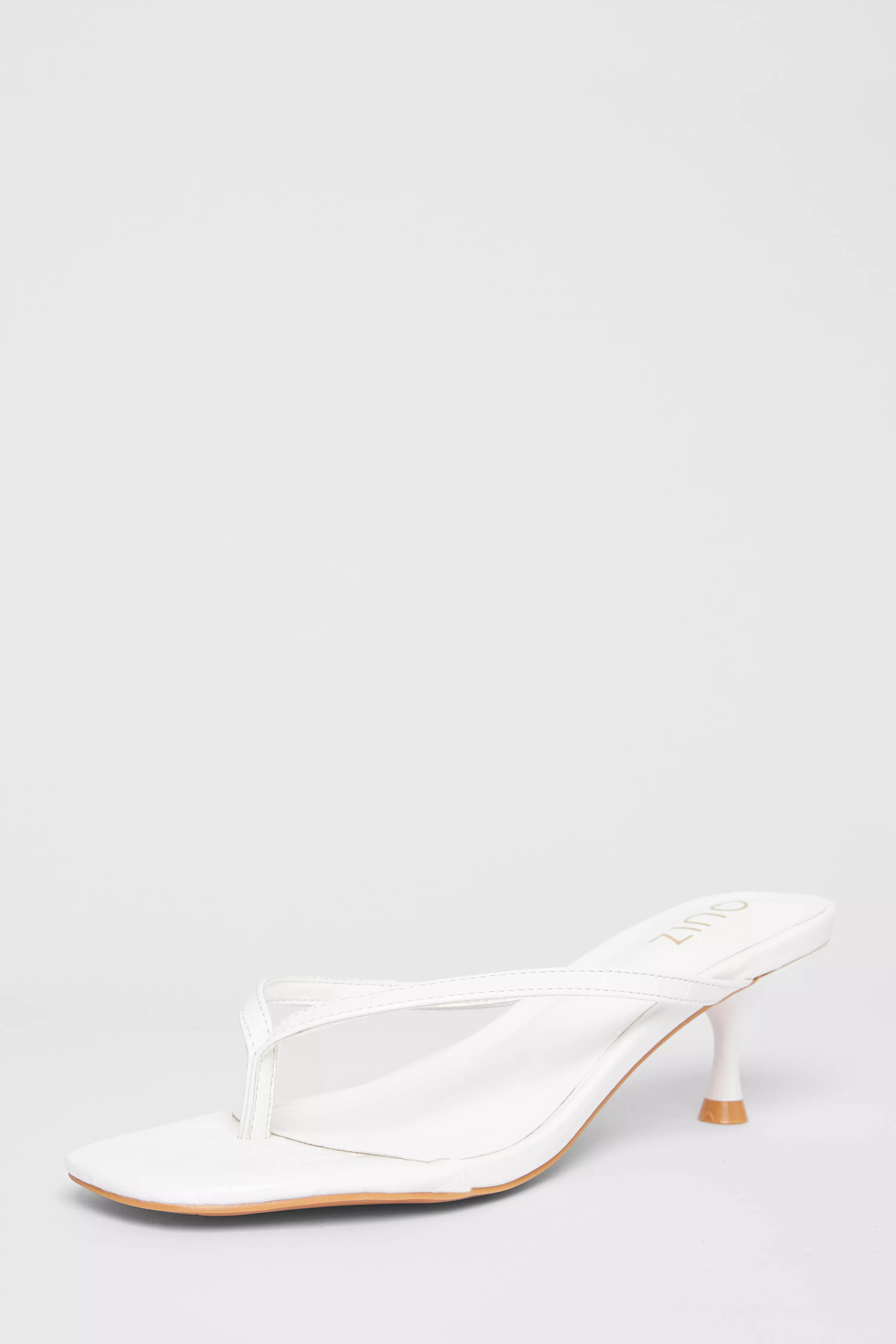 White Toe Post Heels