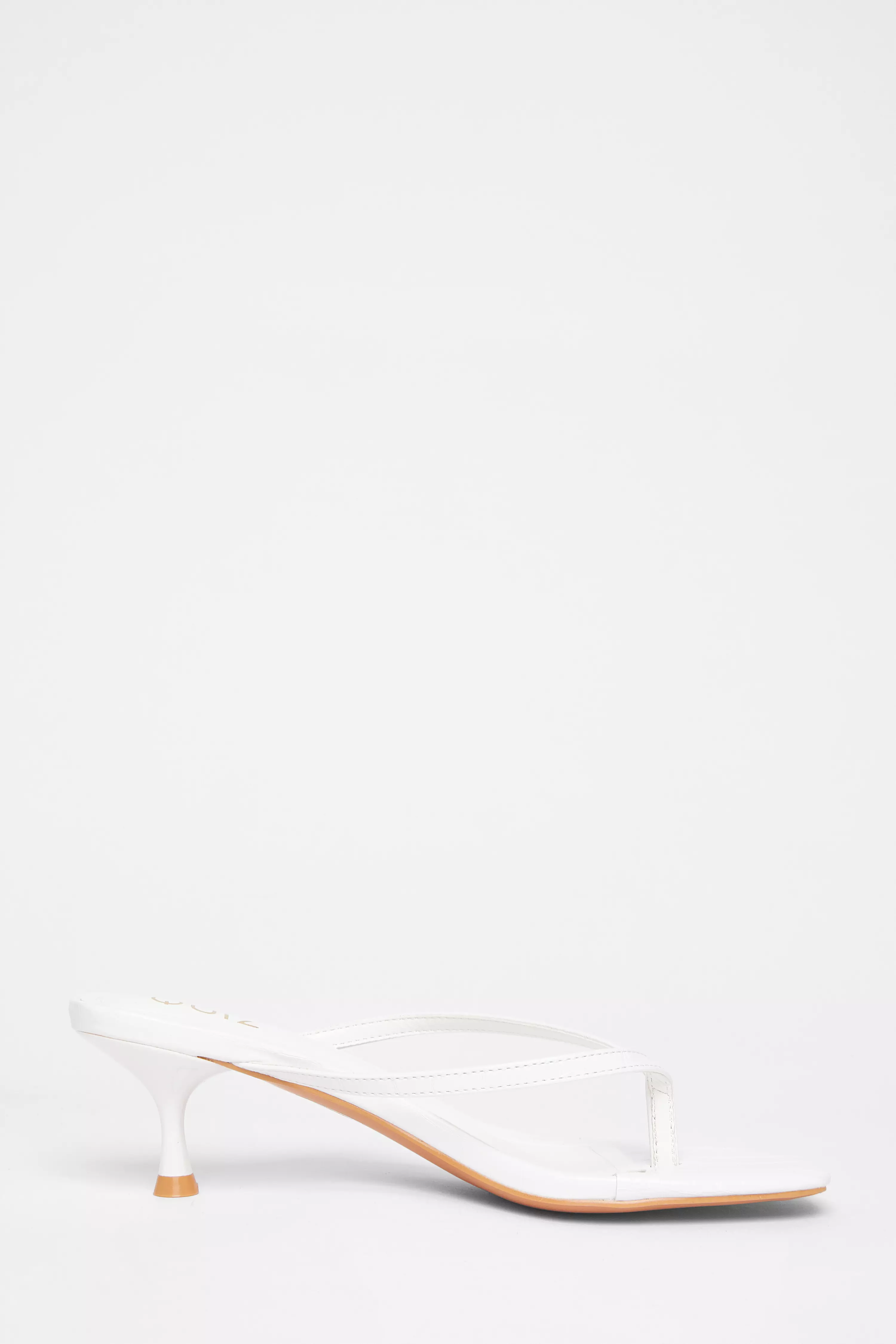 White Toe Post Heels