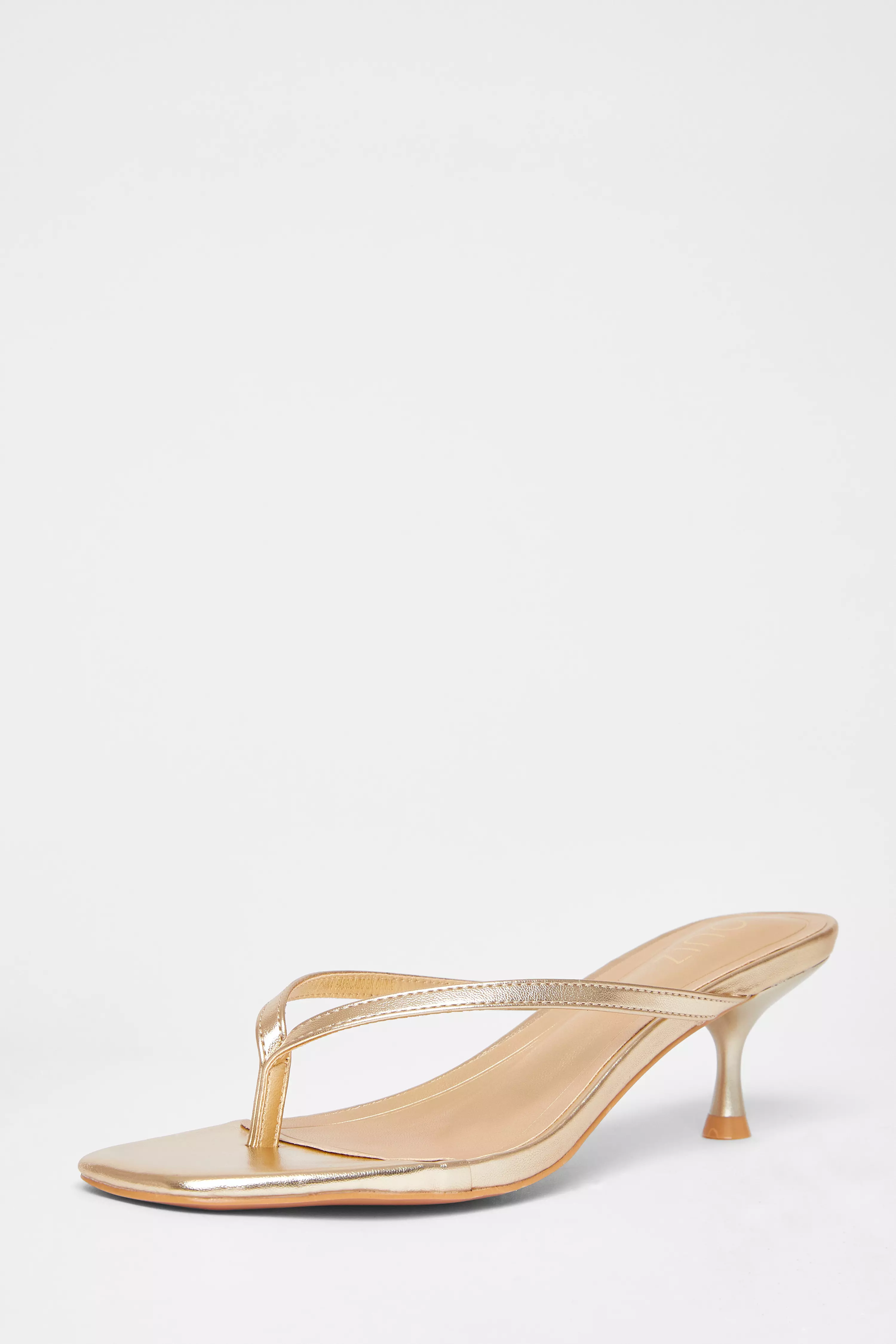 Gold Toe Post Heels