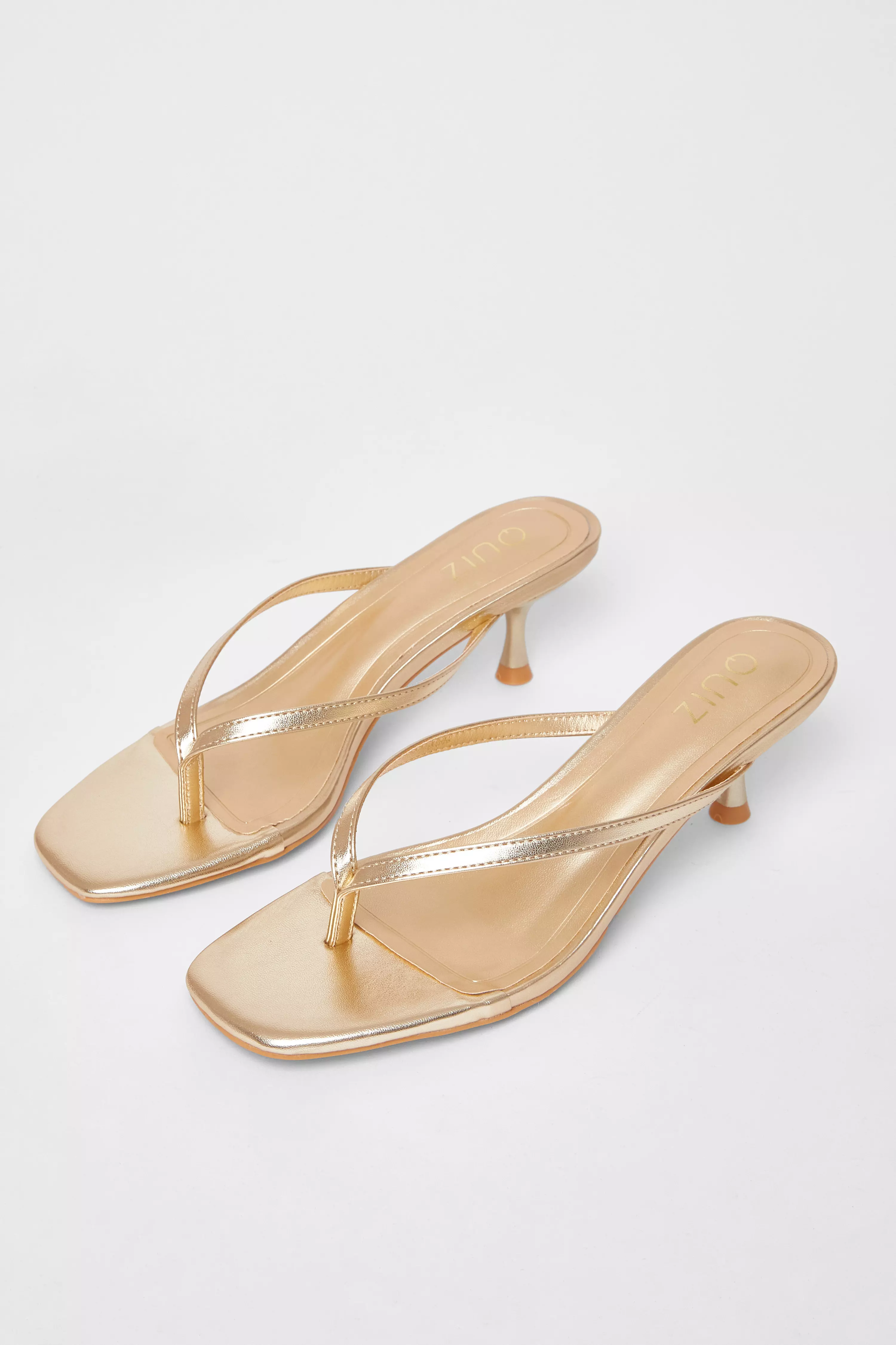 Gold Toe Post Heels