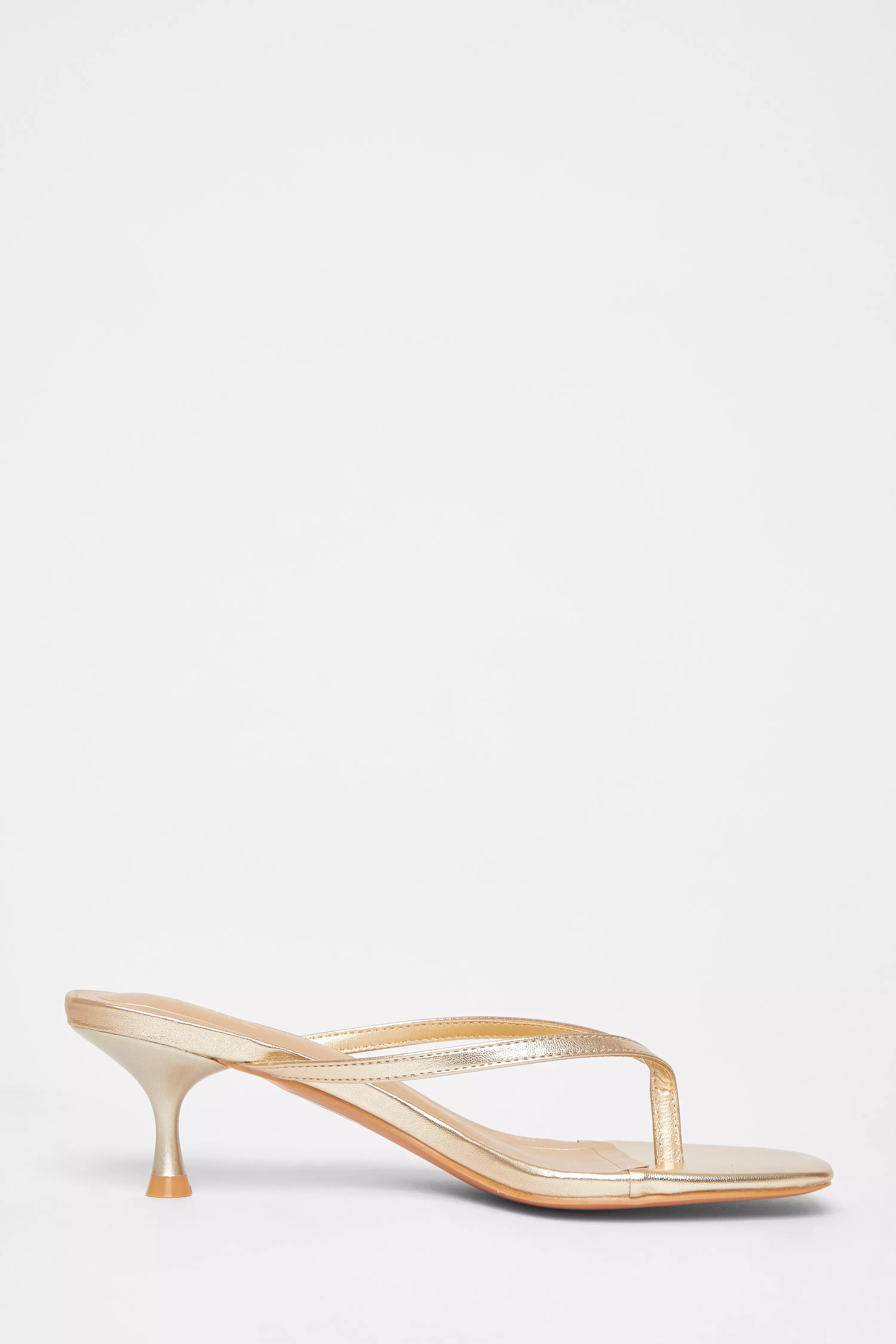 Gold Toe Post Heels