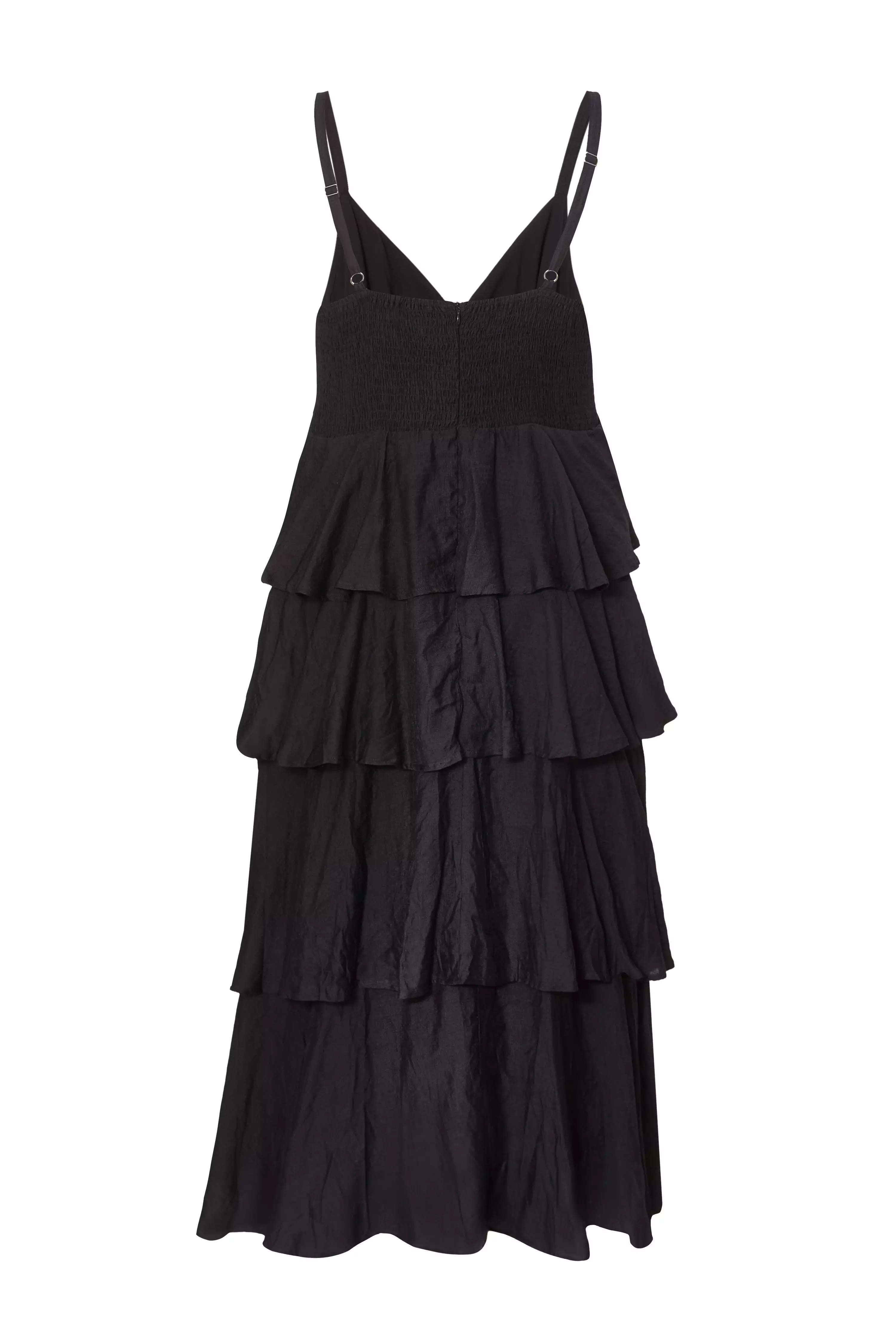 Curve Black Tiered Midaxi Dress