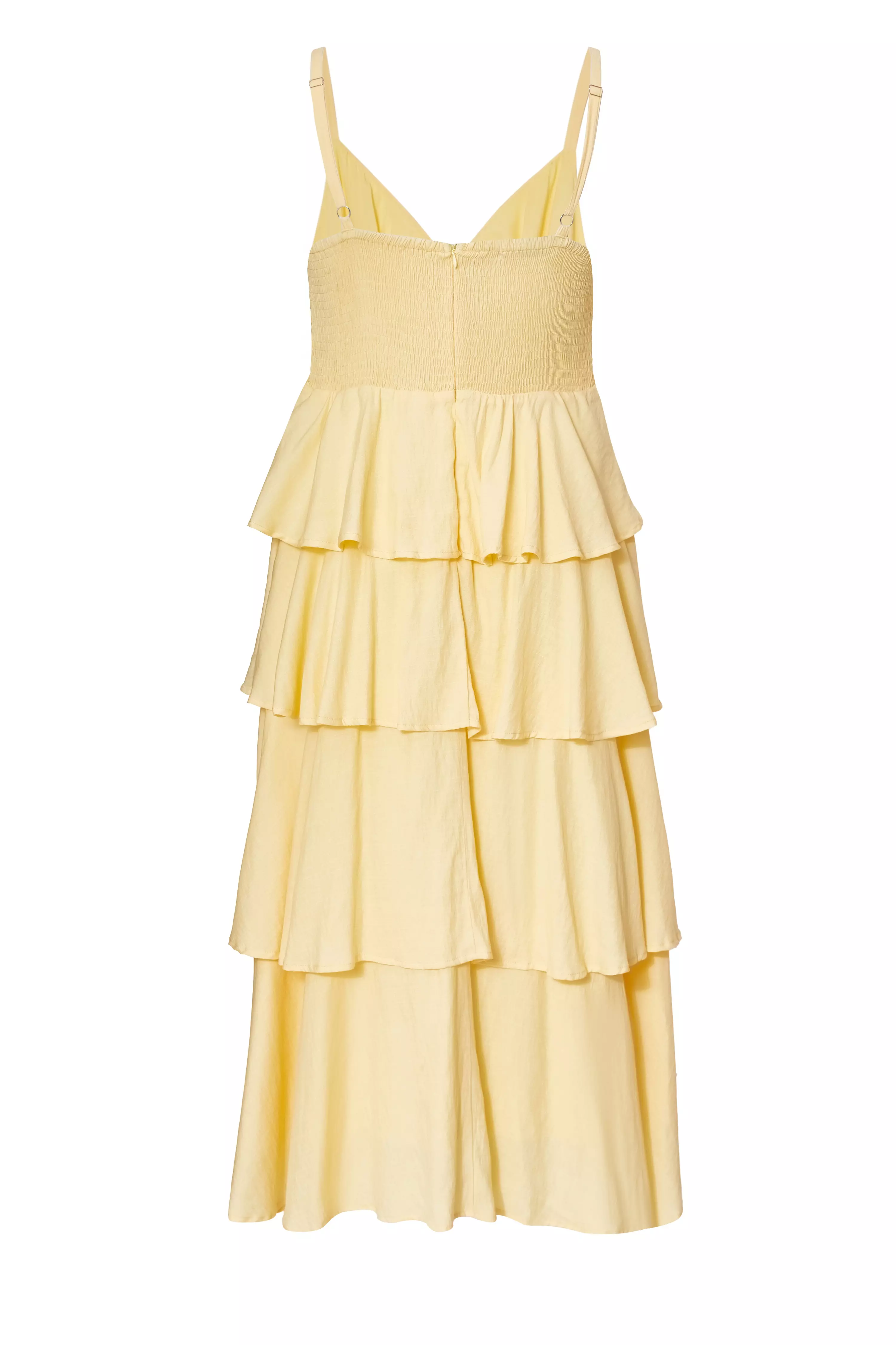 Curve Lemon Tiered Midaxi Dress