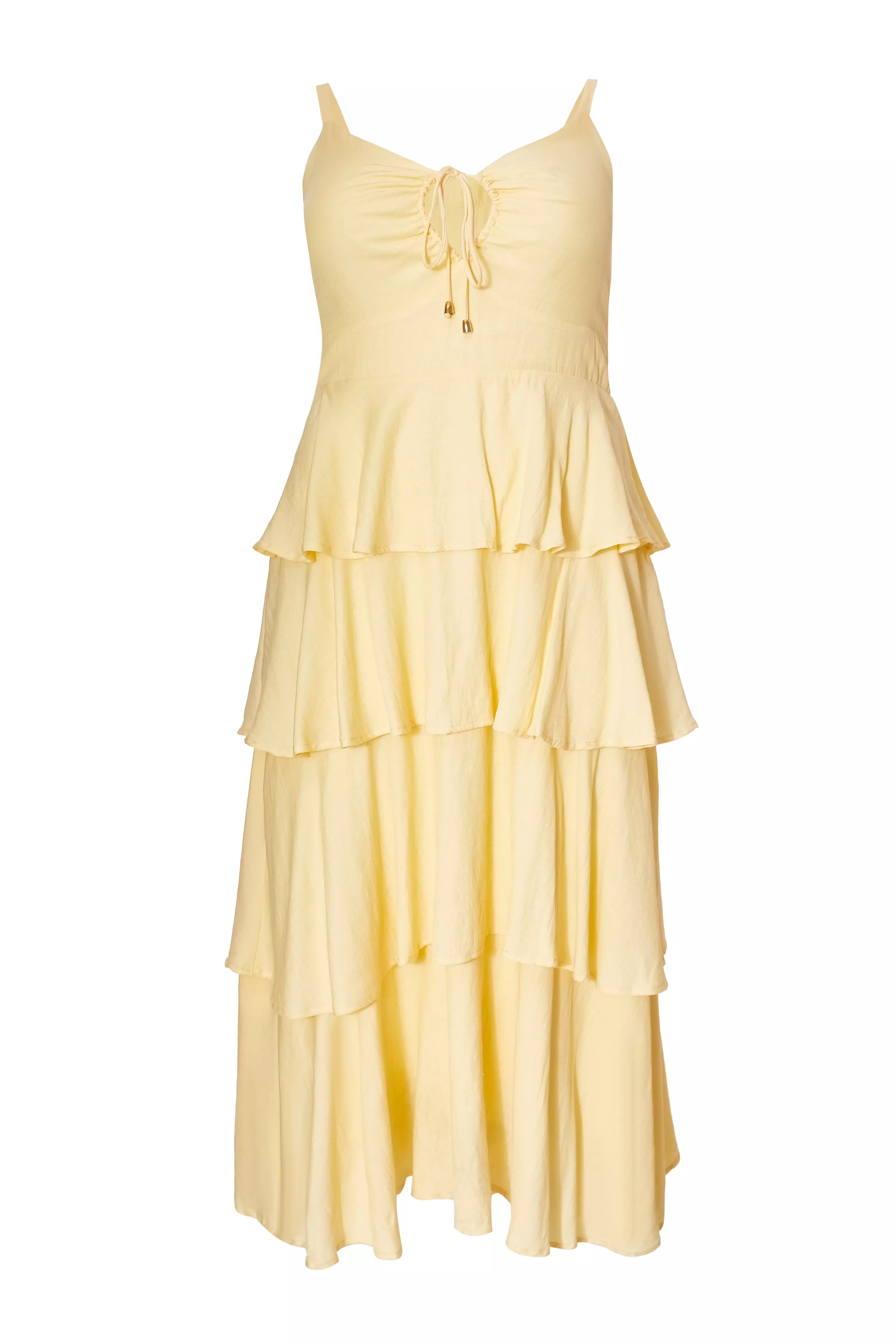 Curve Lemon Tiered Midaxi Dress