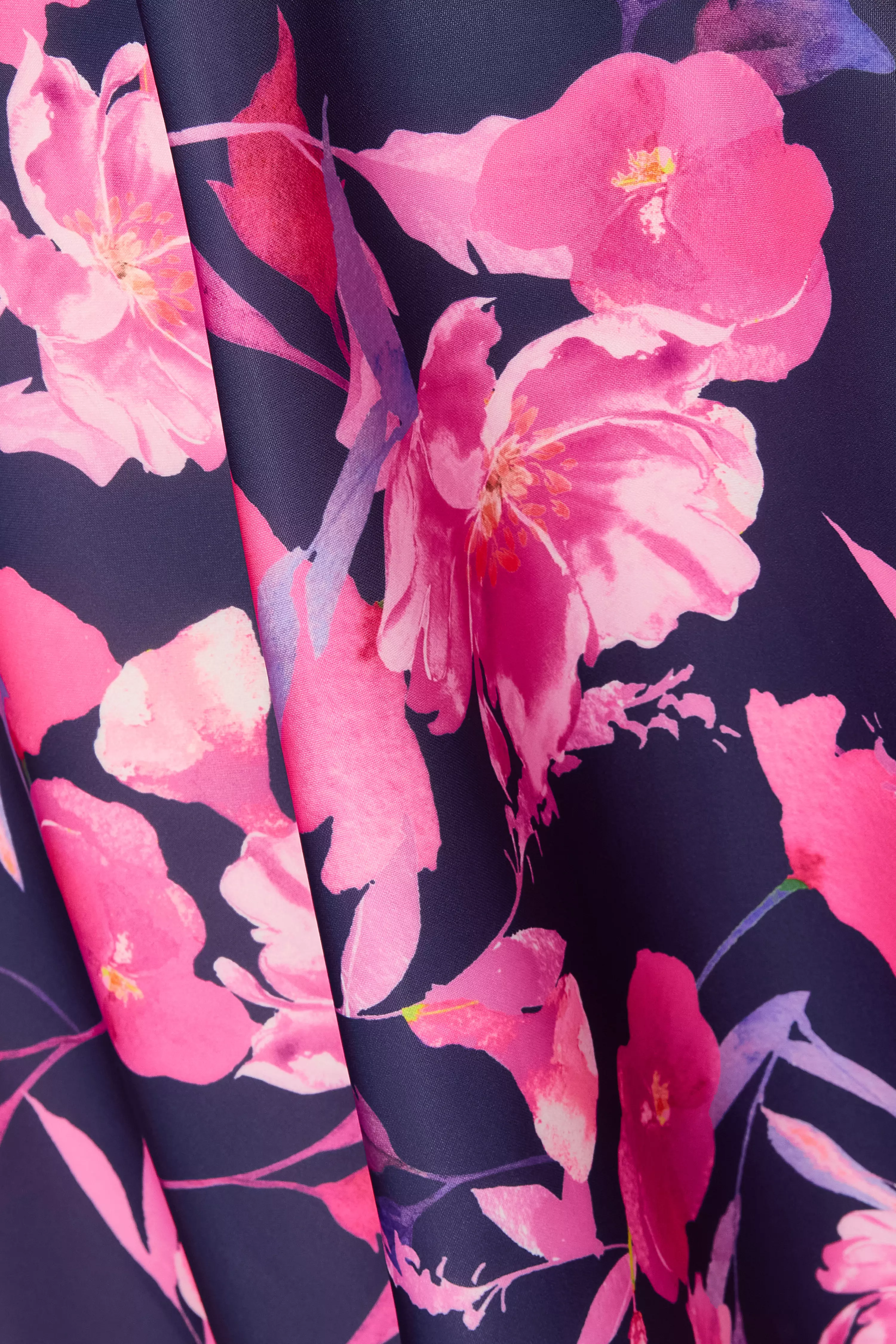 Curve Navy Floral Skater Dress