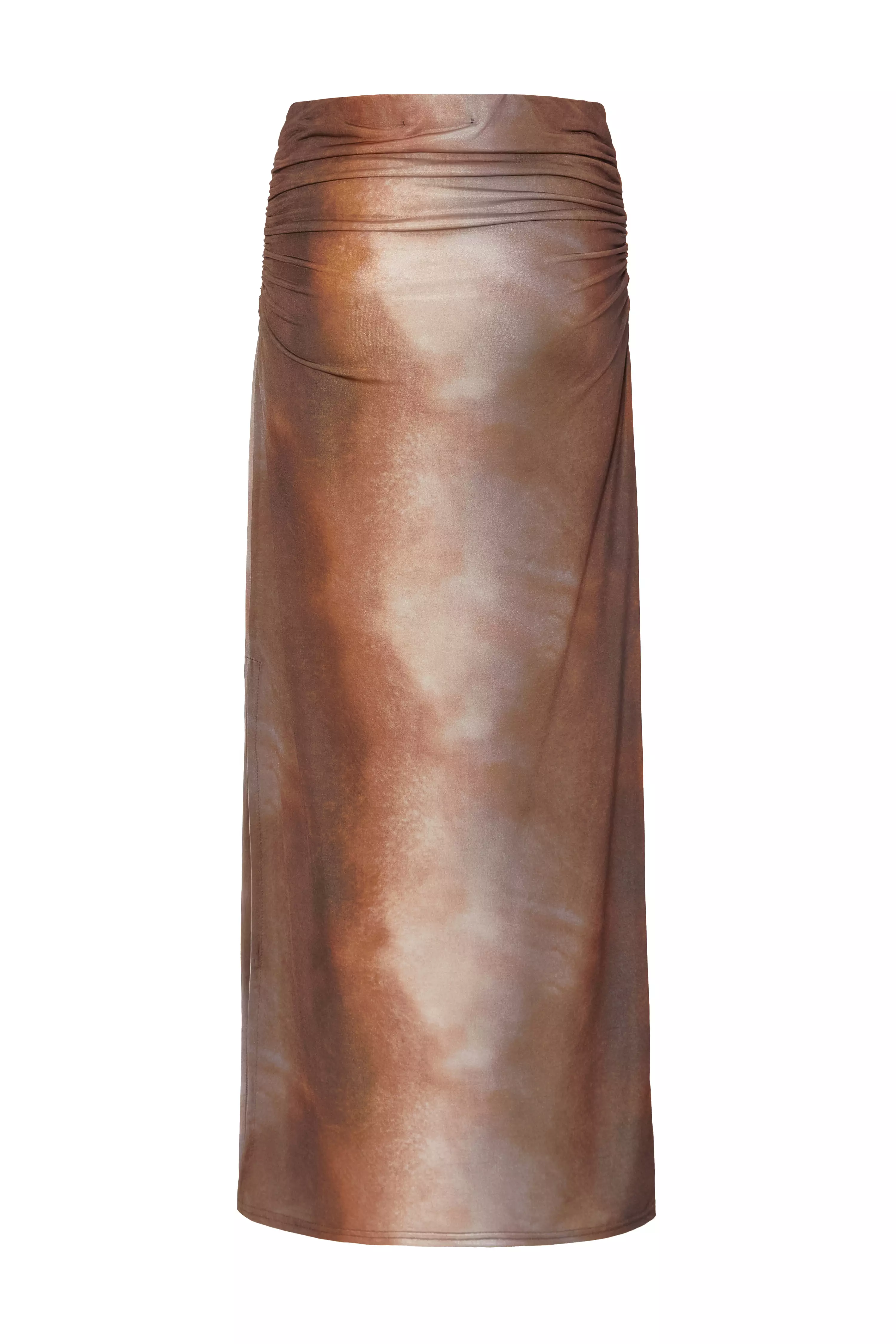 Brown Tie Dye Maxi Skirt