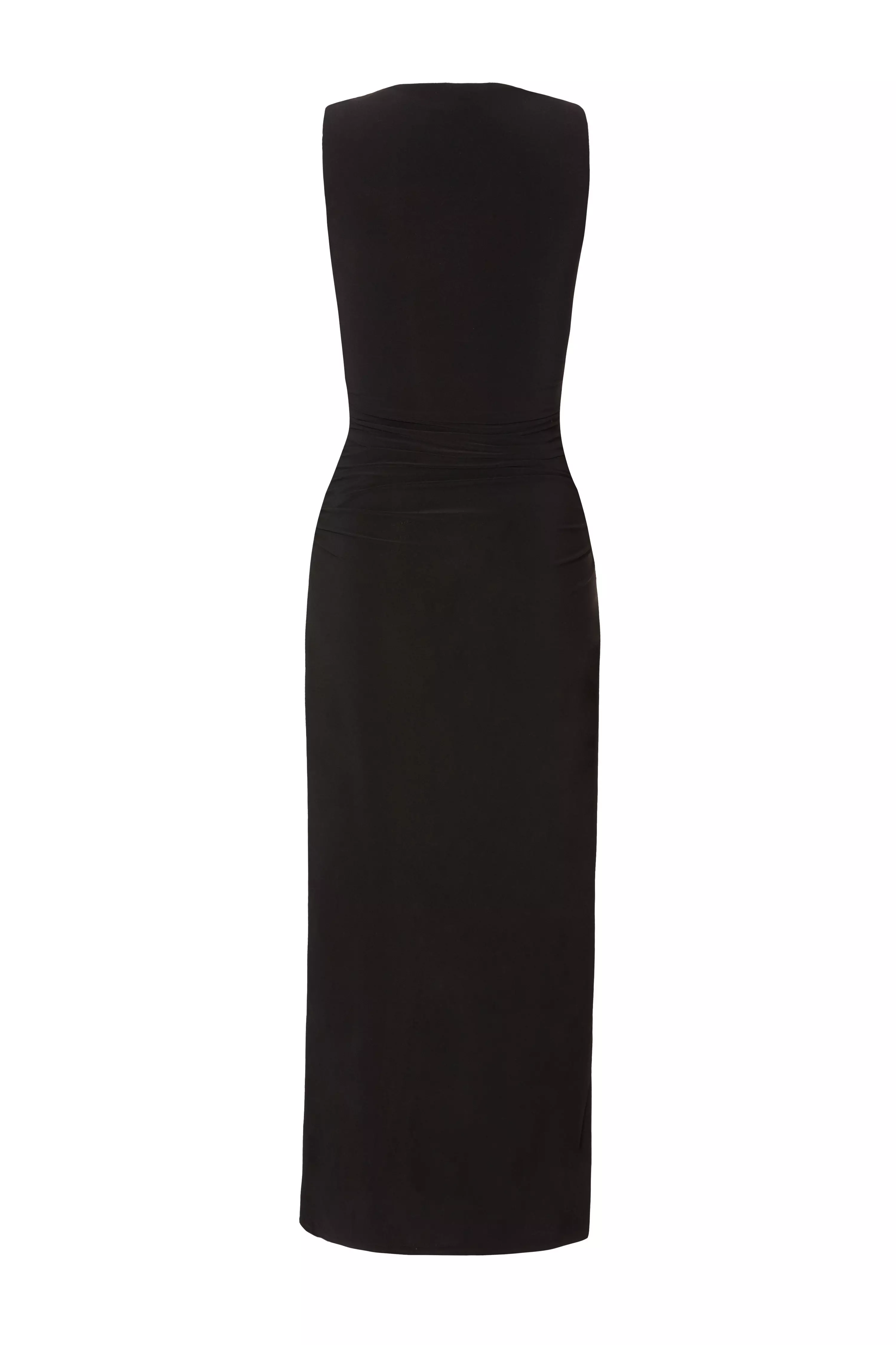 Black Gold Buckle Midaxi Dress