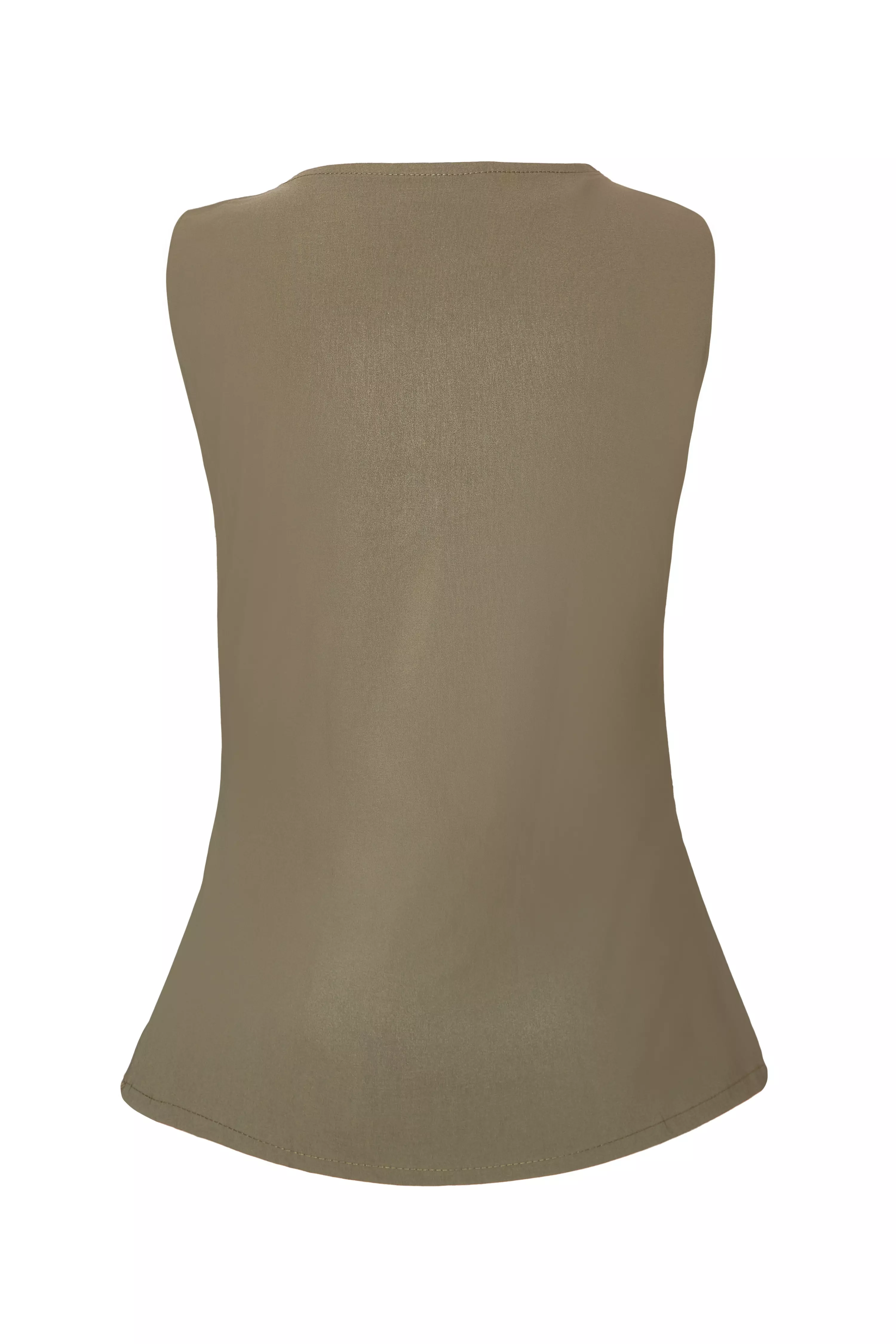 Khaki Button Front Waistcoat