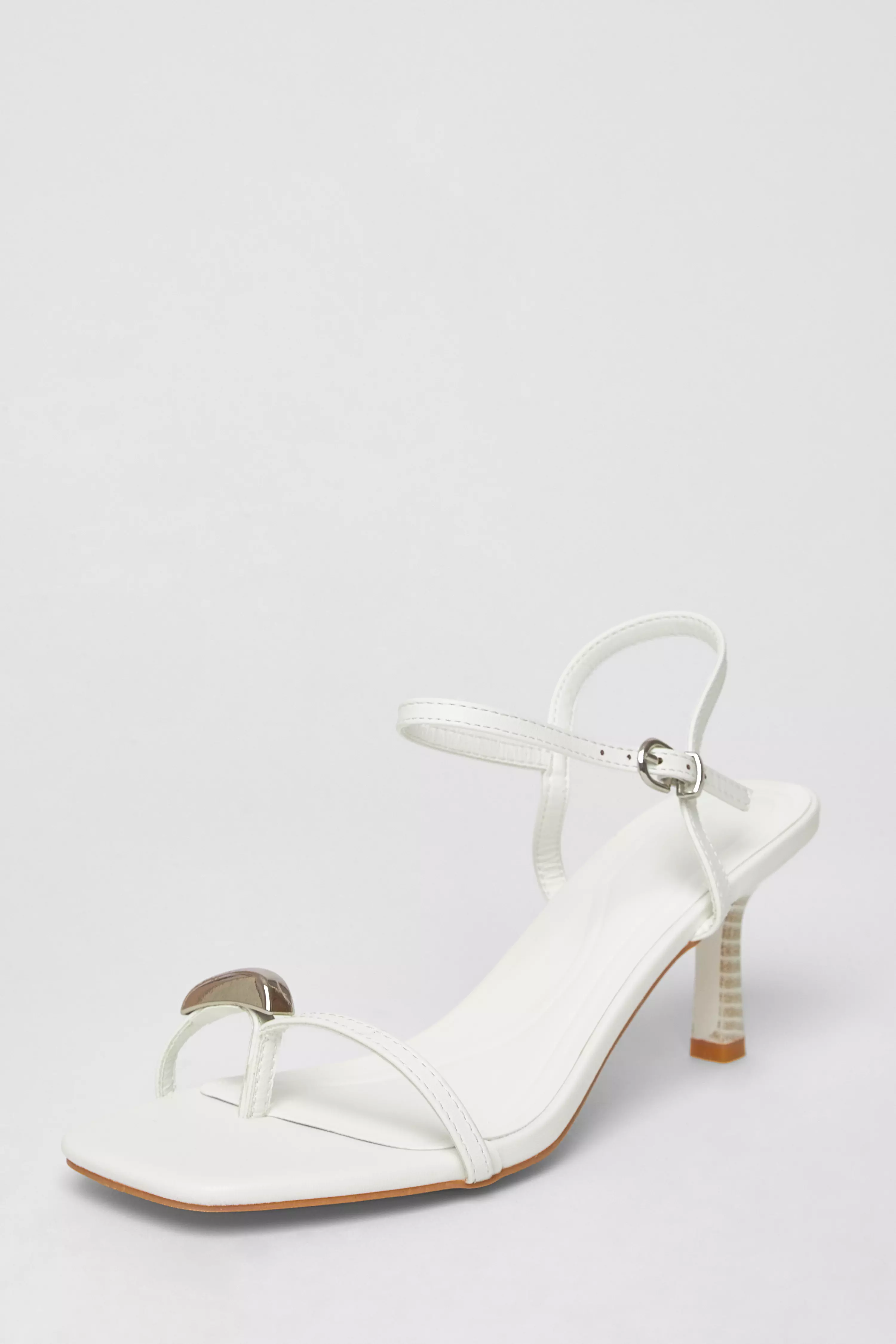 White Toe Thong Stiletto Heels