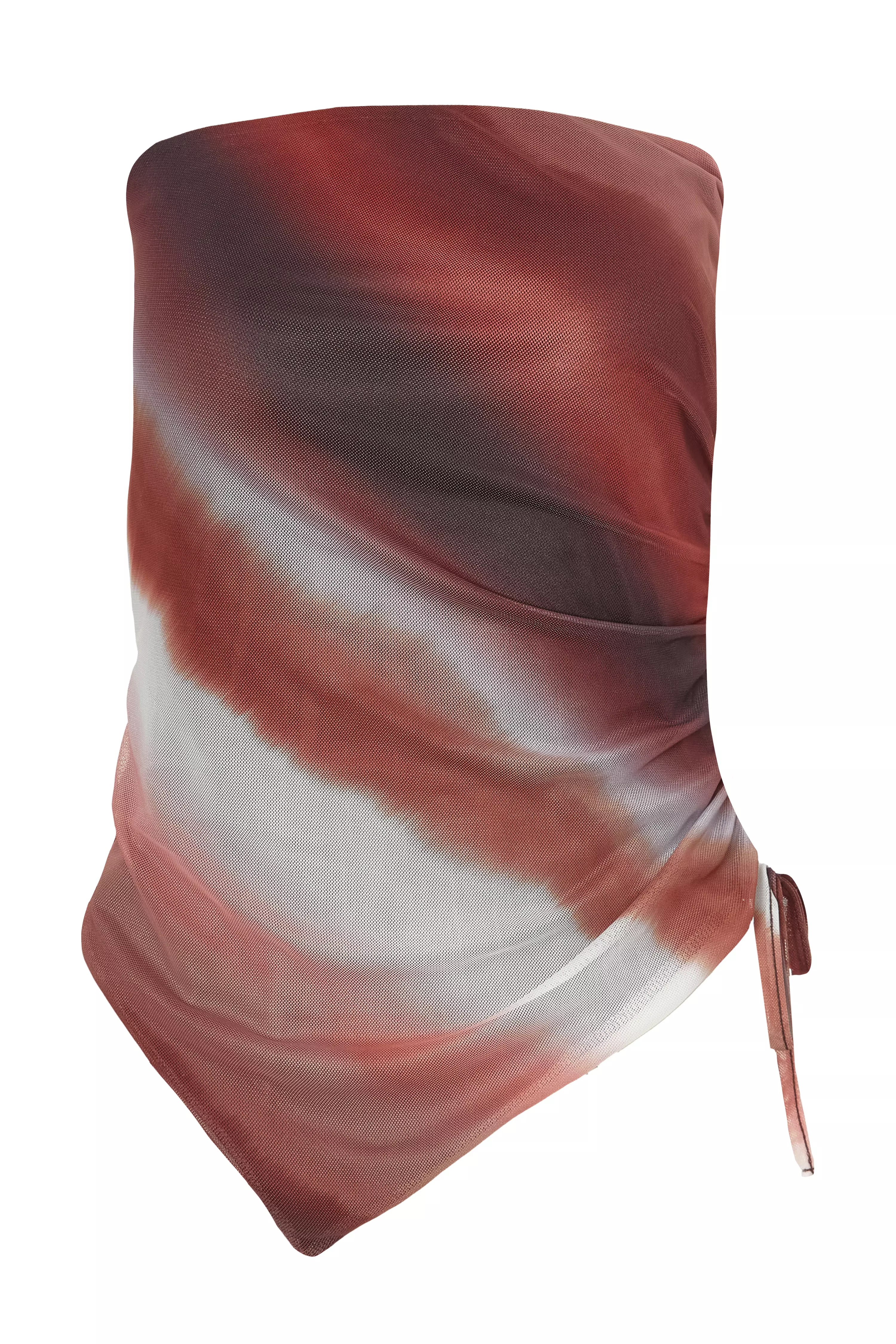 Brown Mesh Ombre Crop Top