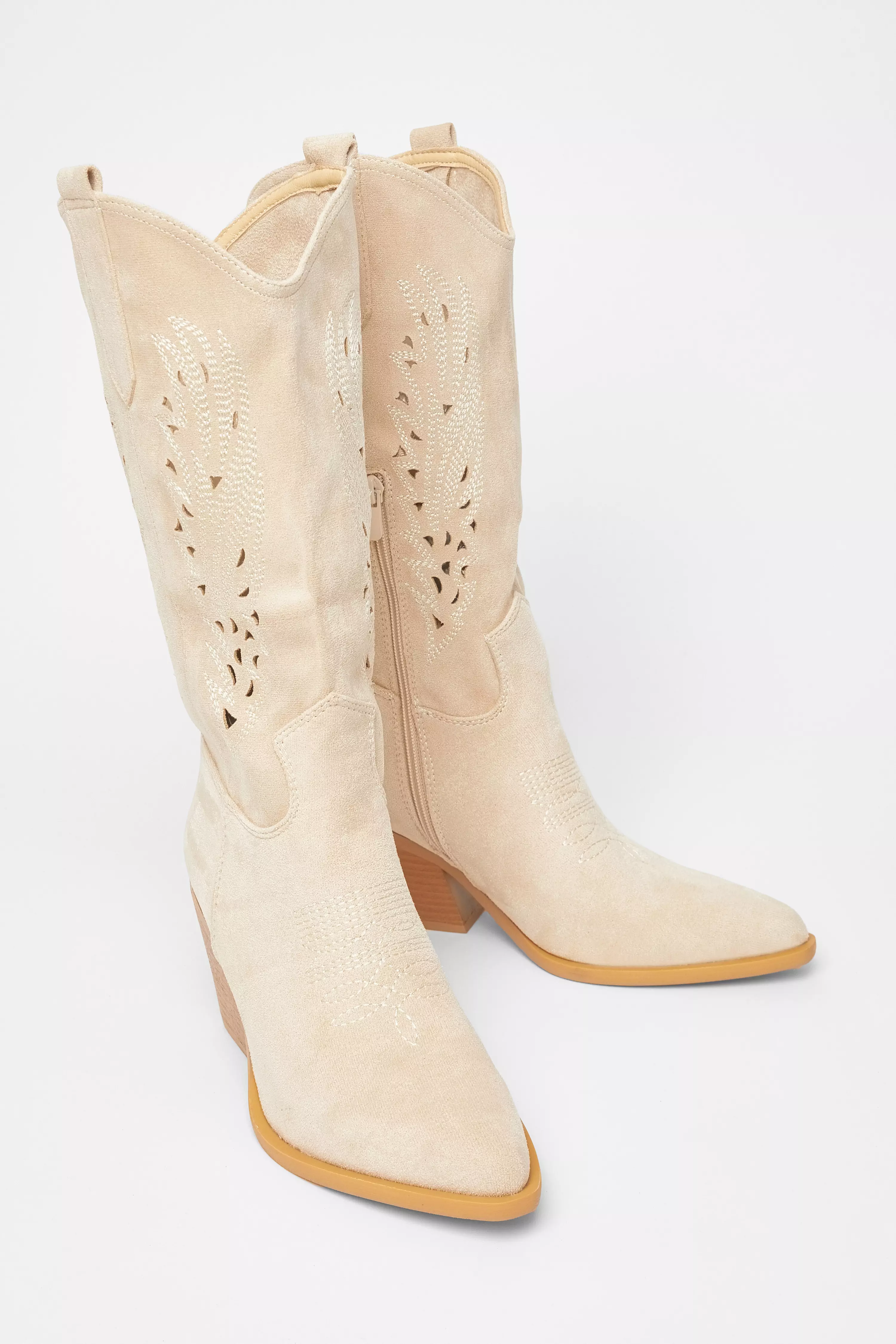 Beige Western Boots