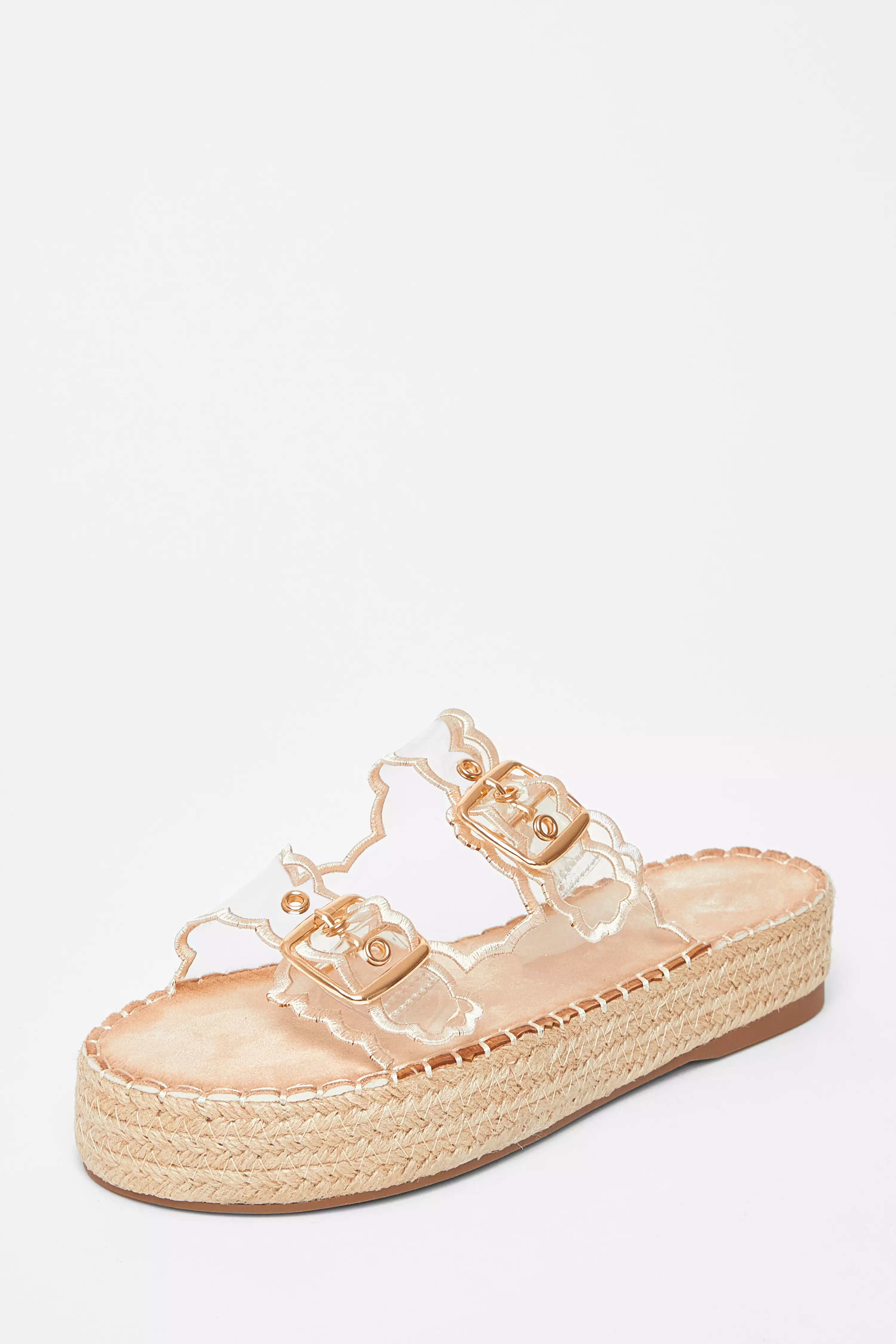 Nude Scallop Flatform Sandals