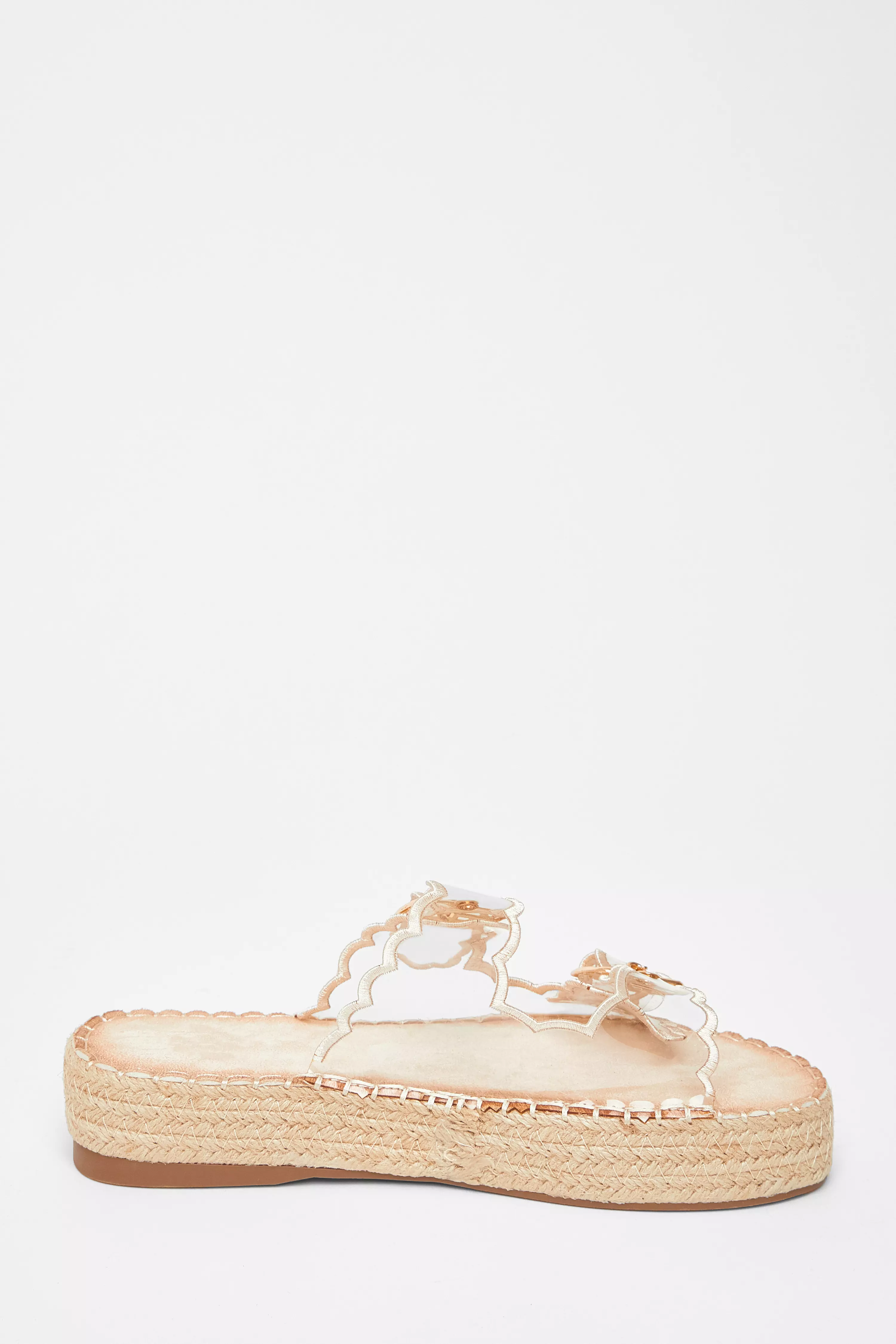 Nude Scallop Flatform Sandals
