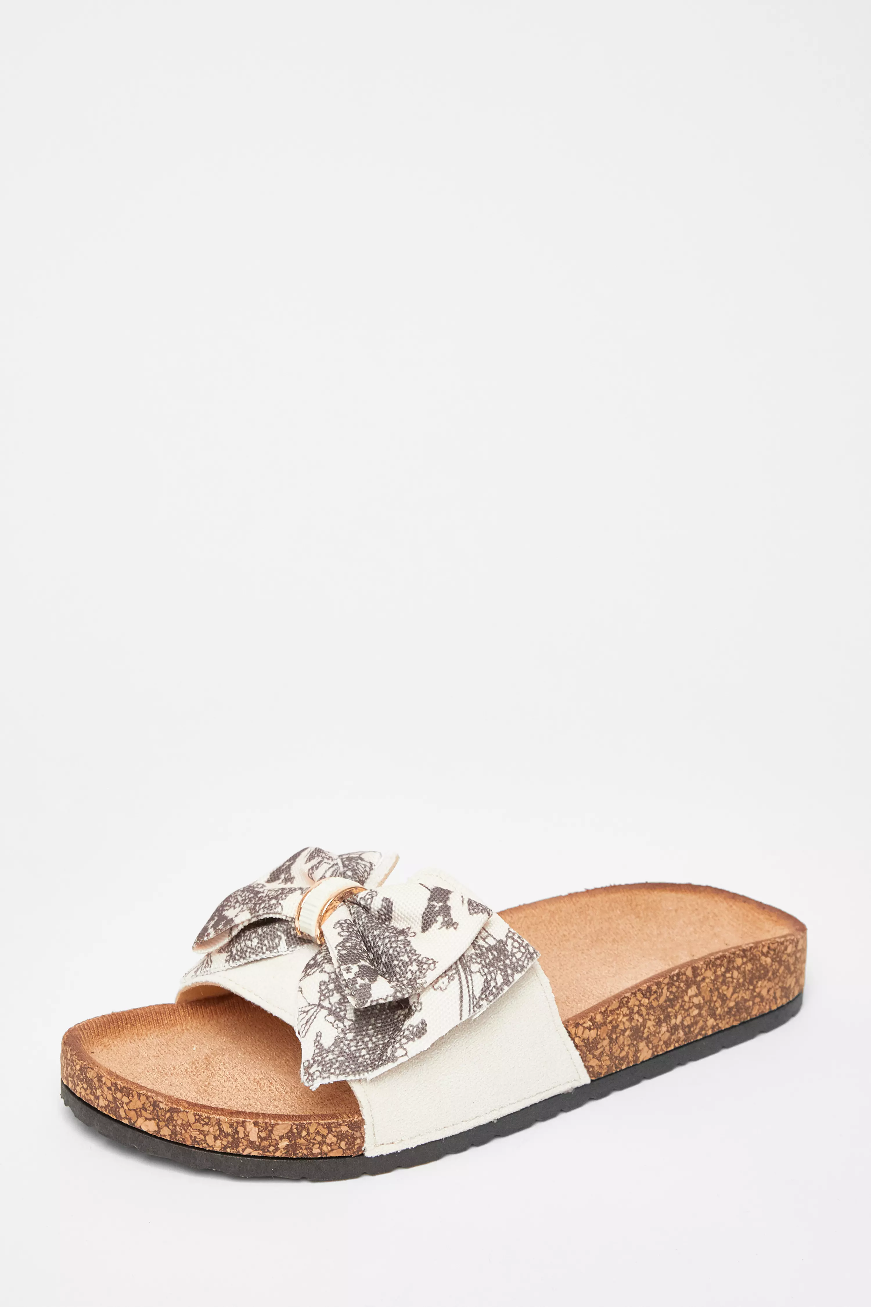 Natural Bow Flat Sandals