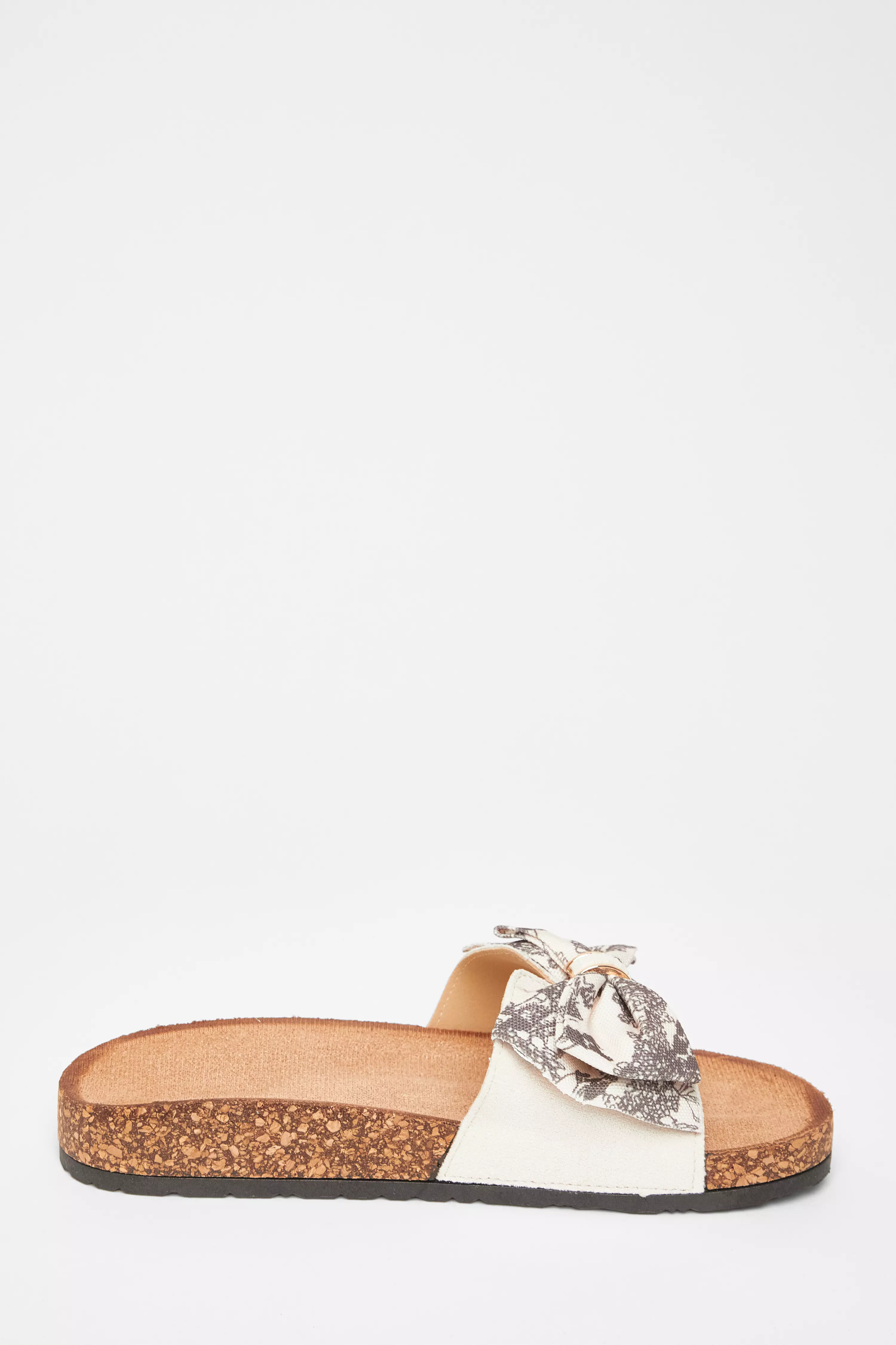 Natural Bow Flat Sandals