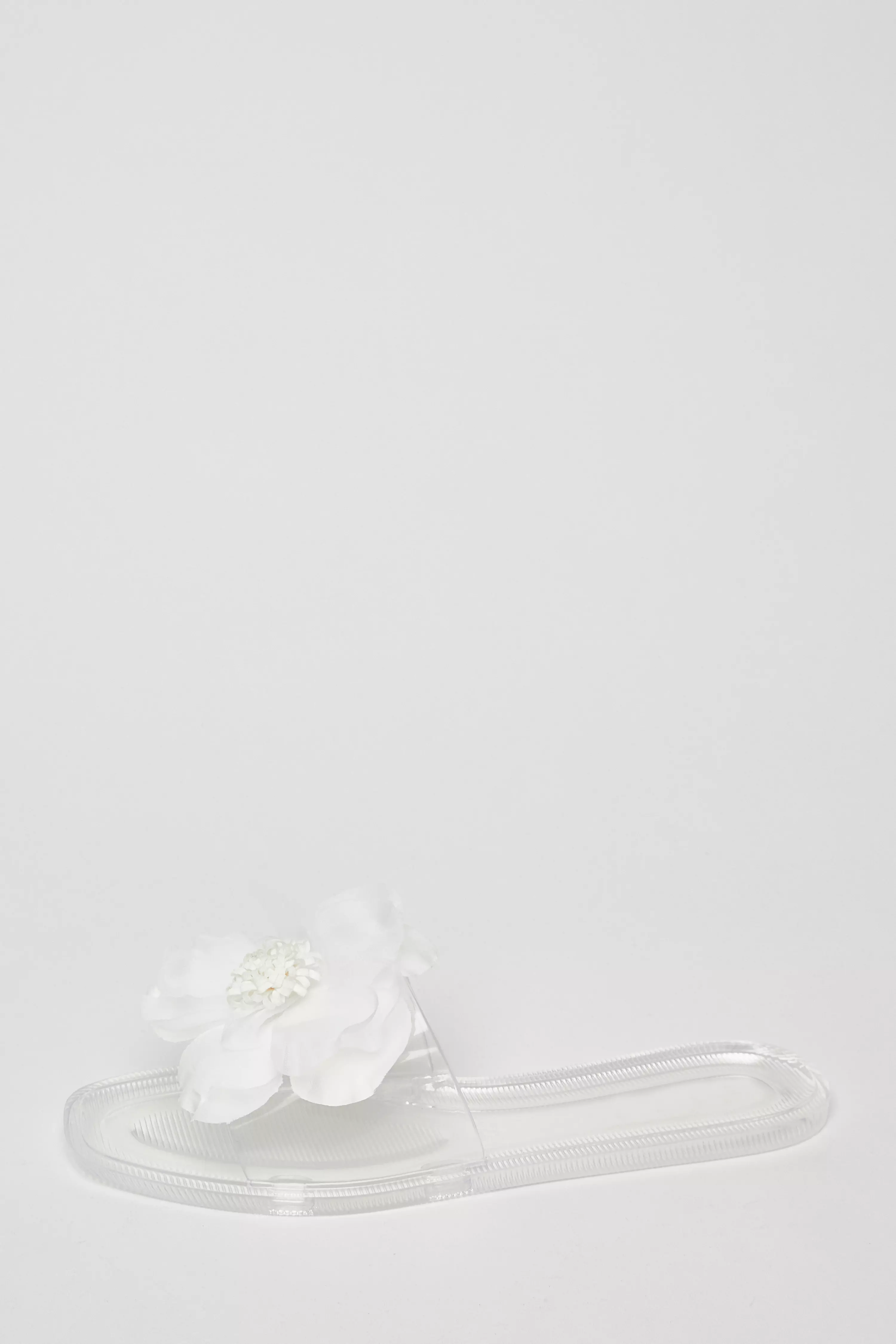 White Floral Jelly Sandals