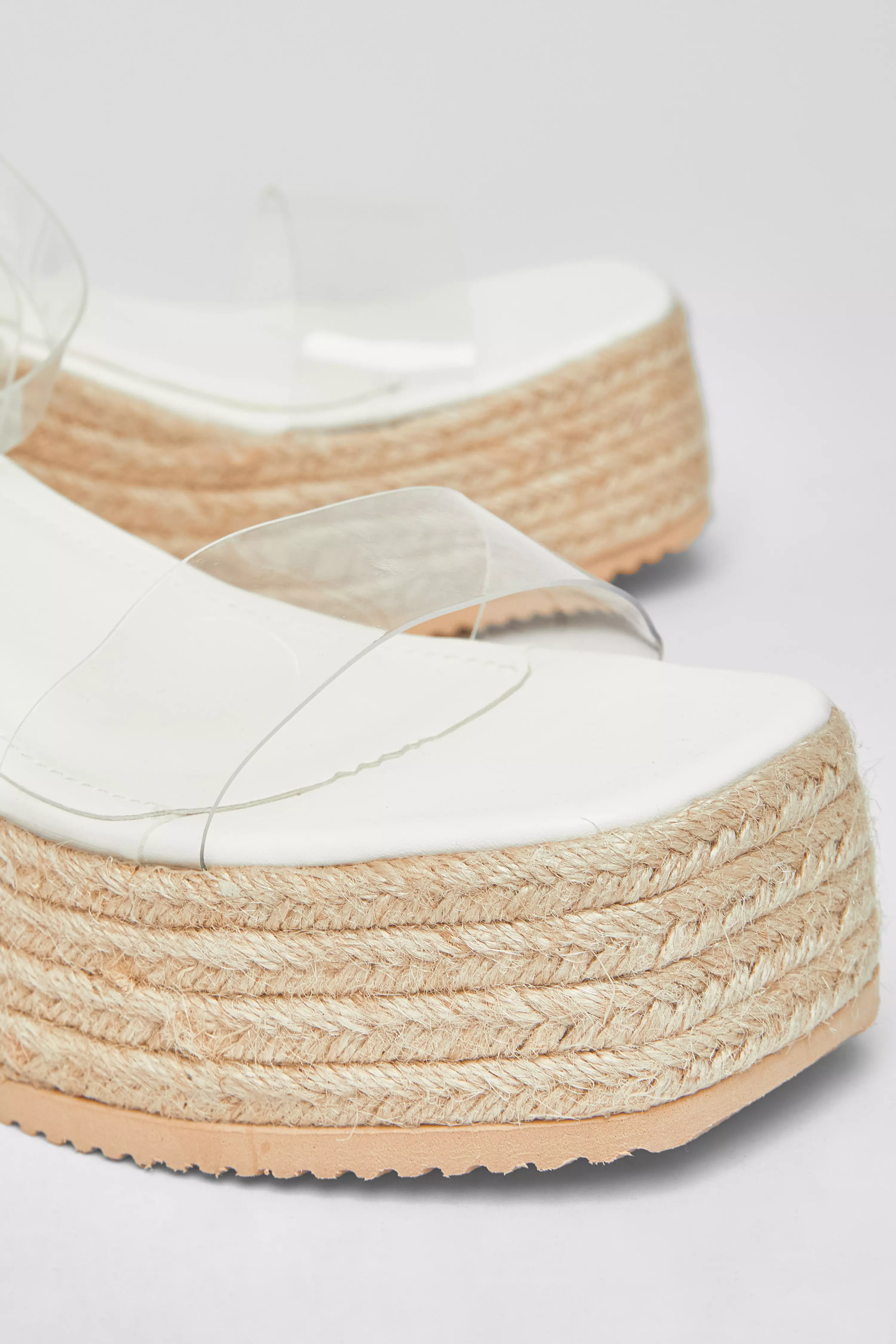 White Clear Strap Wedges