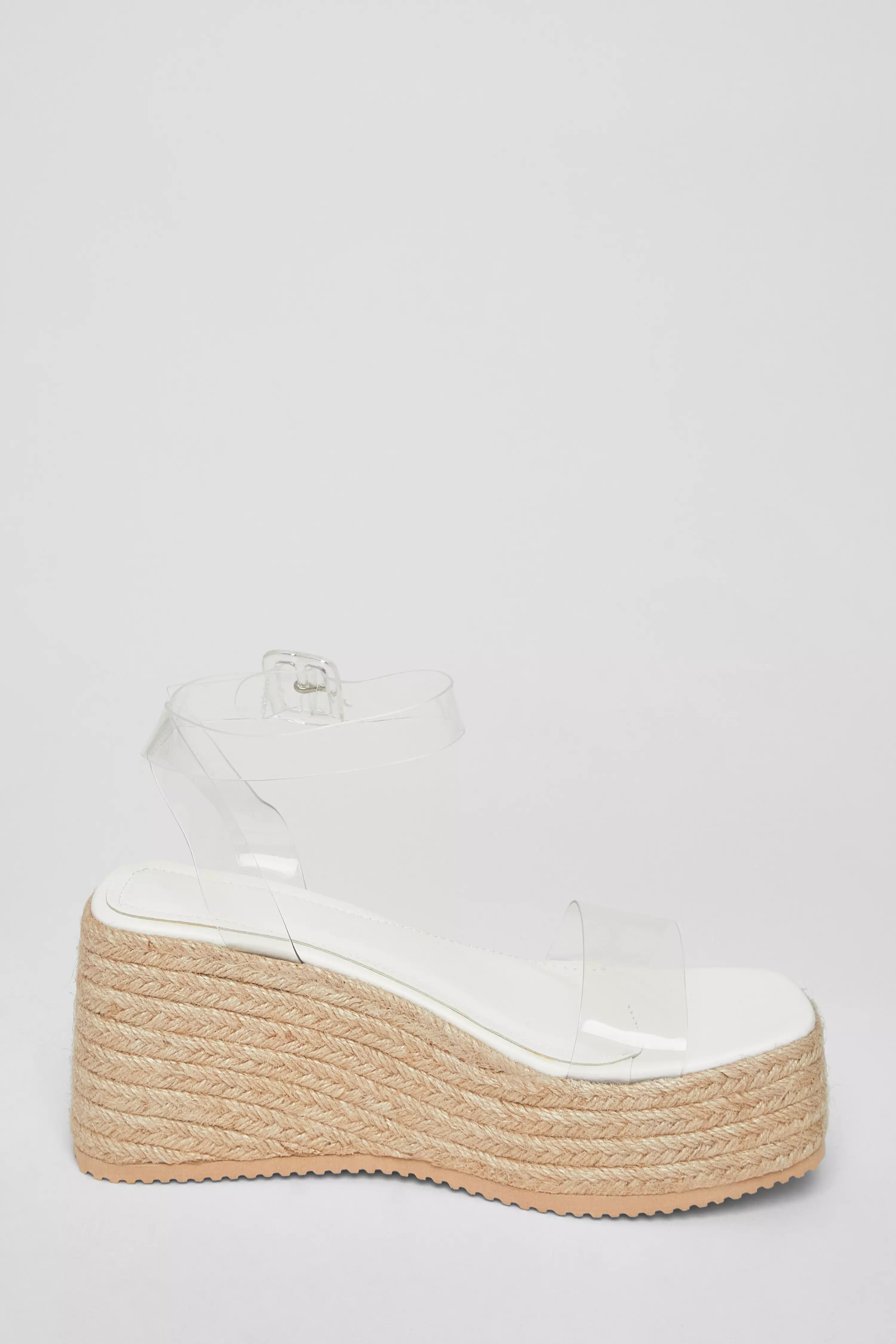White Clear Strap Wedges