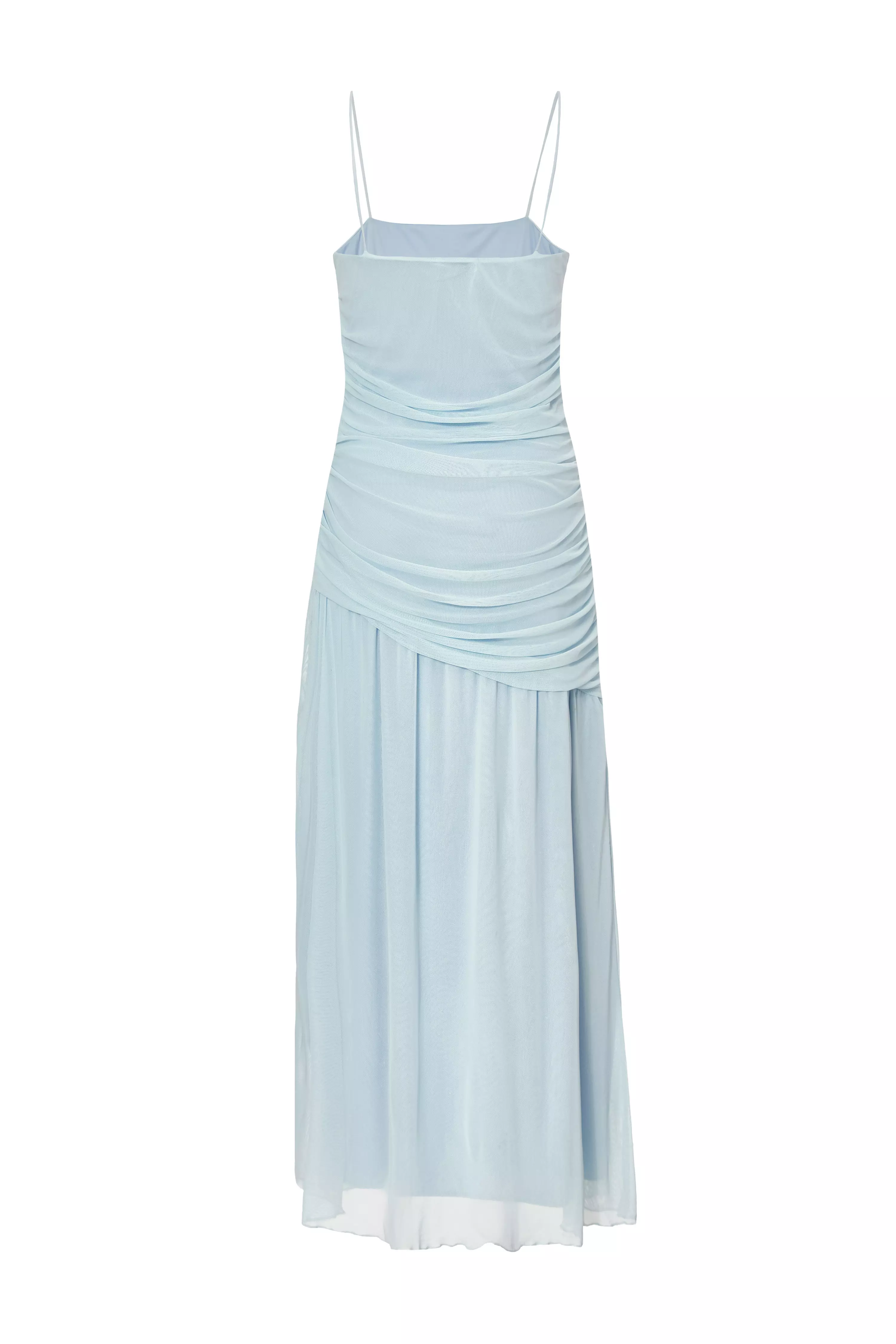 Pale Blue Drop Waist Midaxi Dress