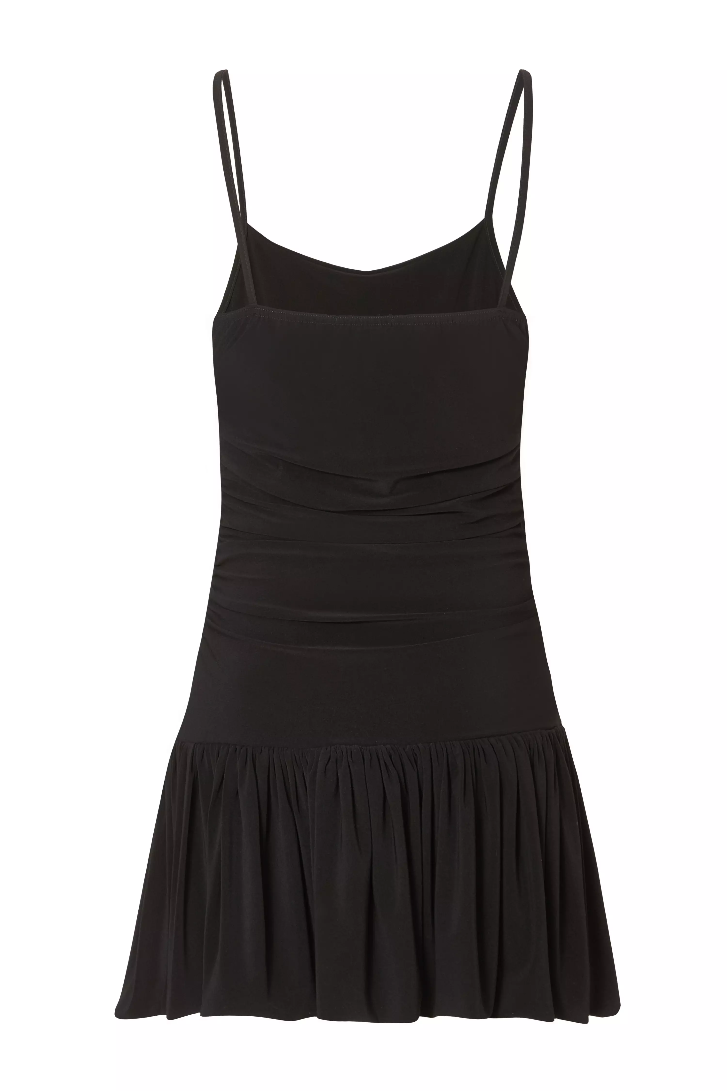 Black Bubble Hem Mini Dress