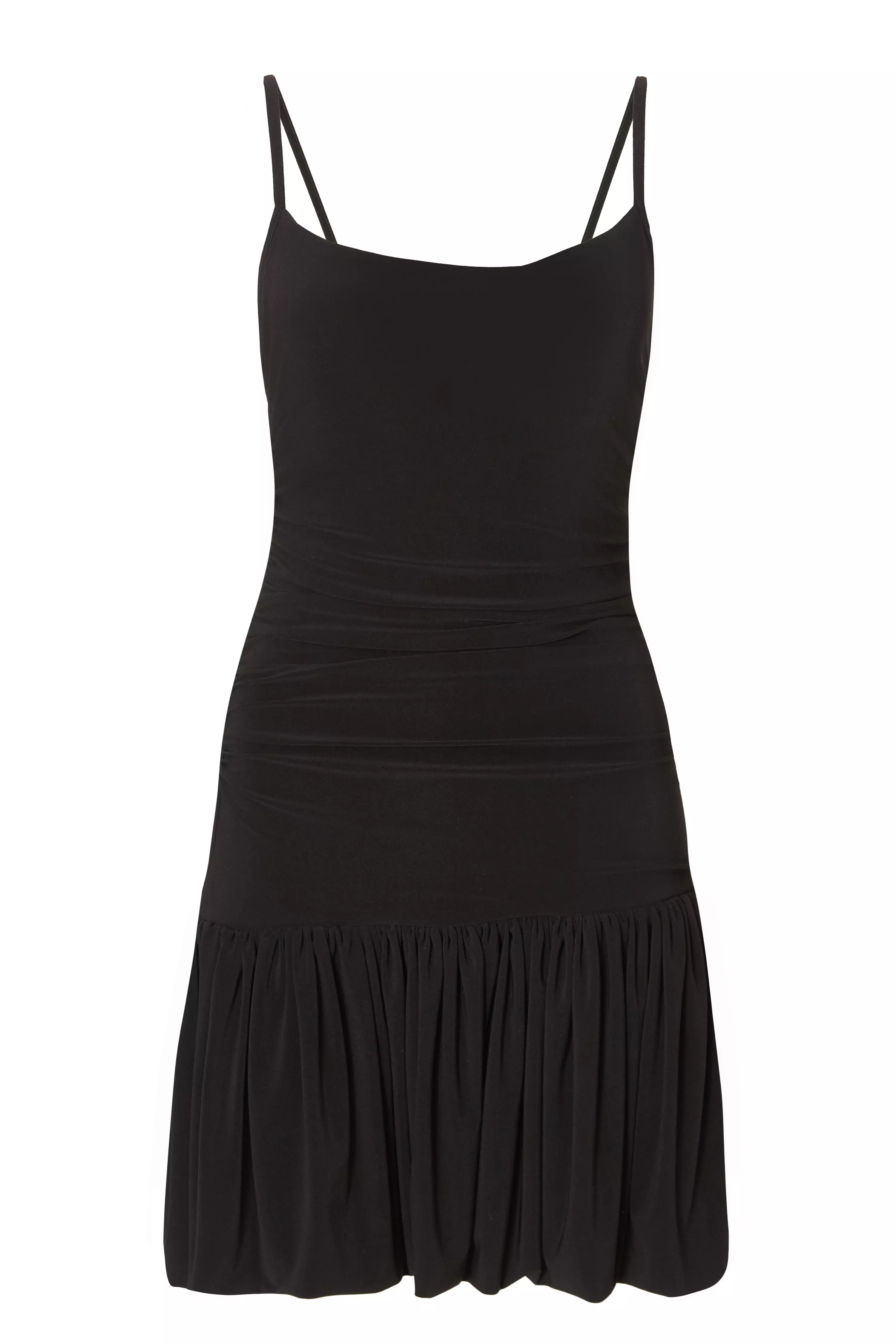 Black Bubble Hem Mini Dress