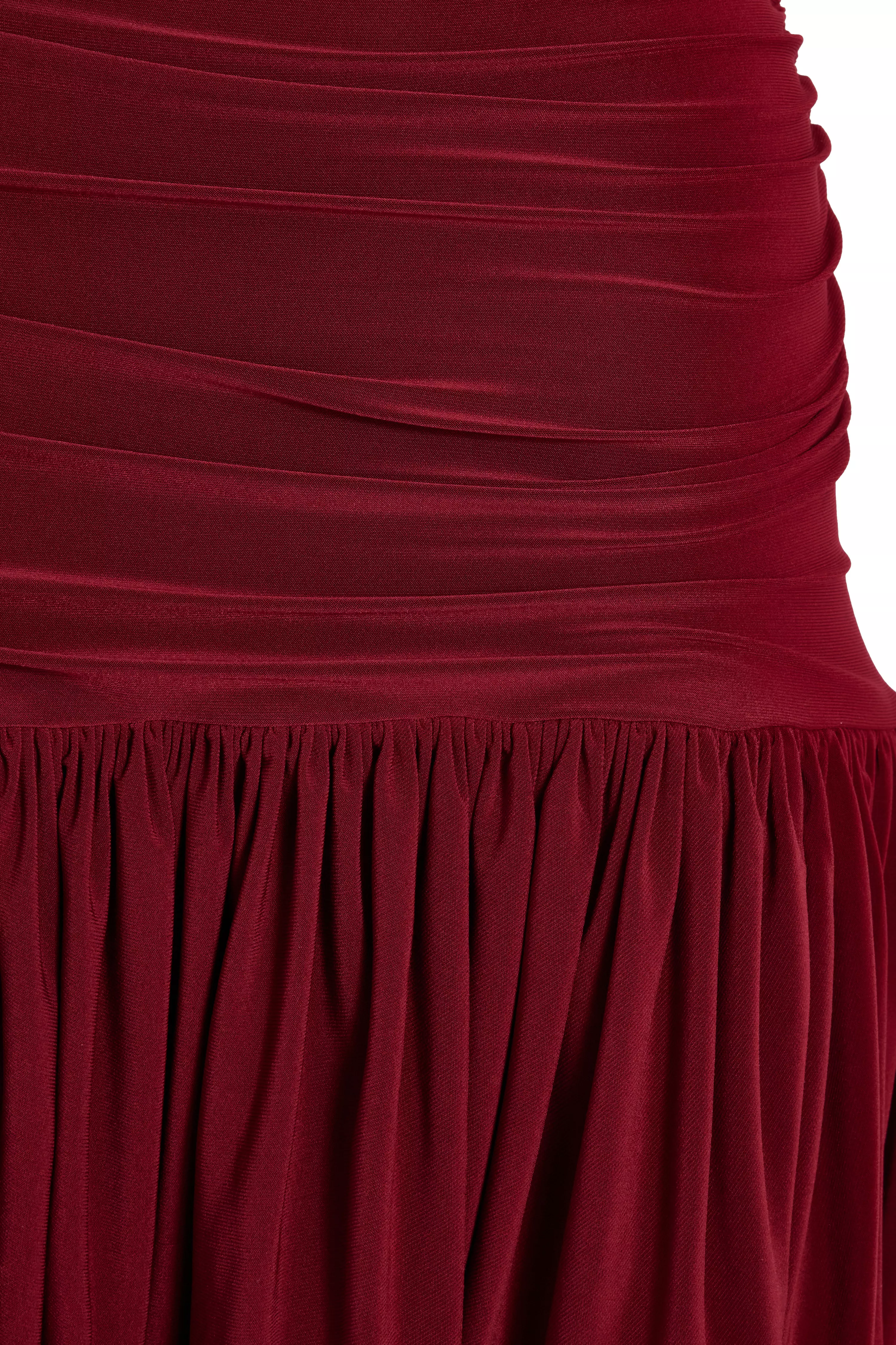 Dark Red Bubble Hem Mini Dress