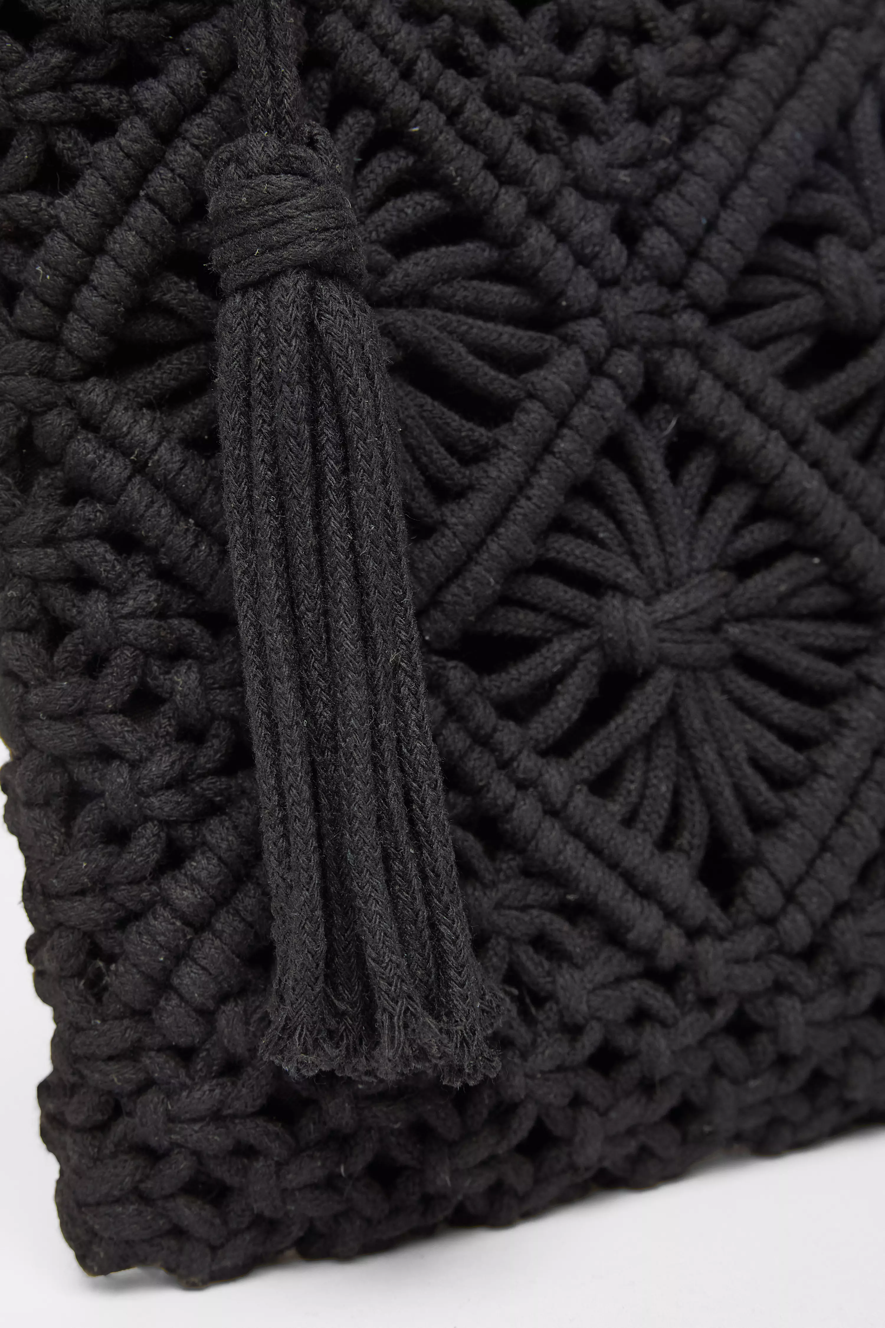 Black Crochet Cross Body Bag