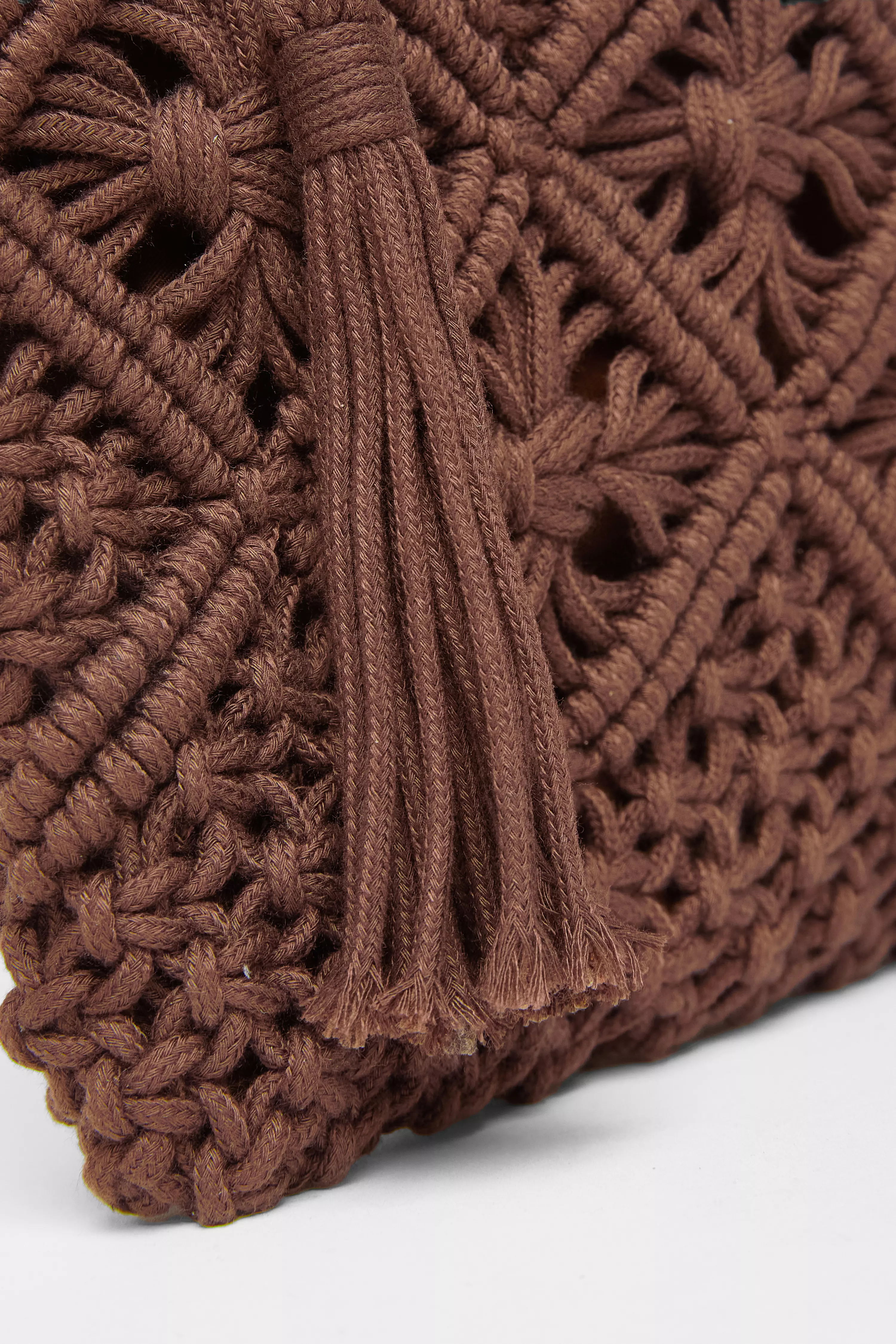 Brown Crochet Cross Body Bag