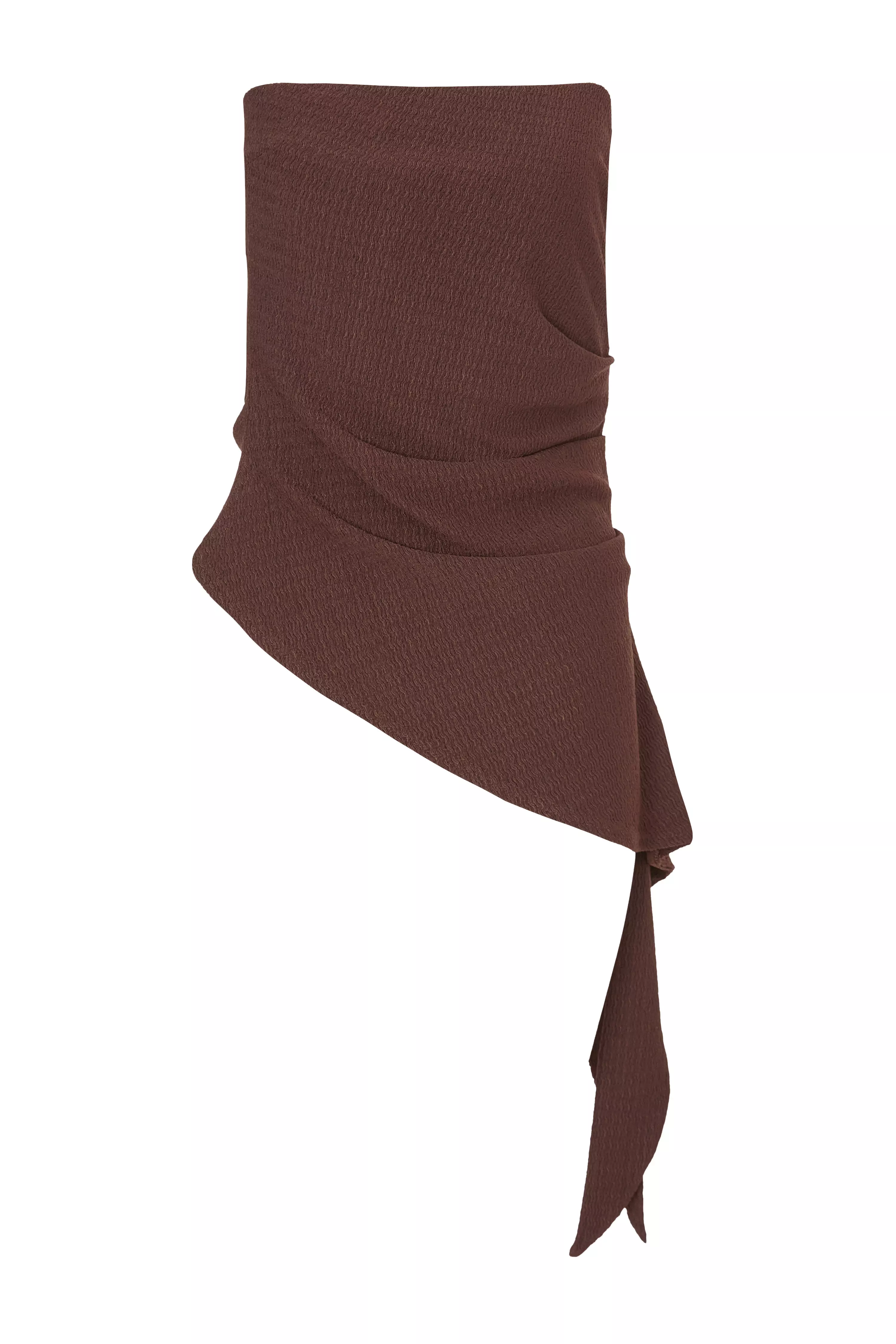 Brown Textured Bandeau Top