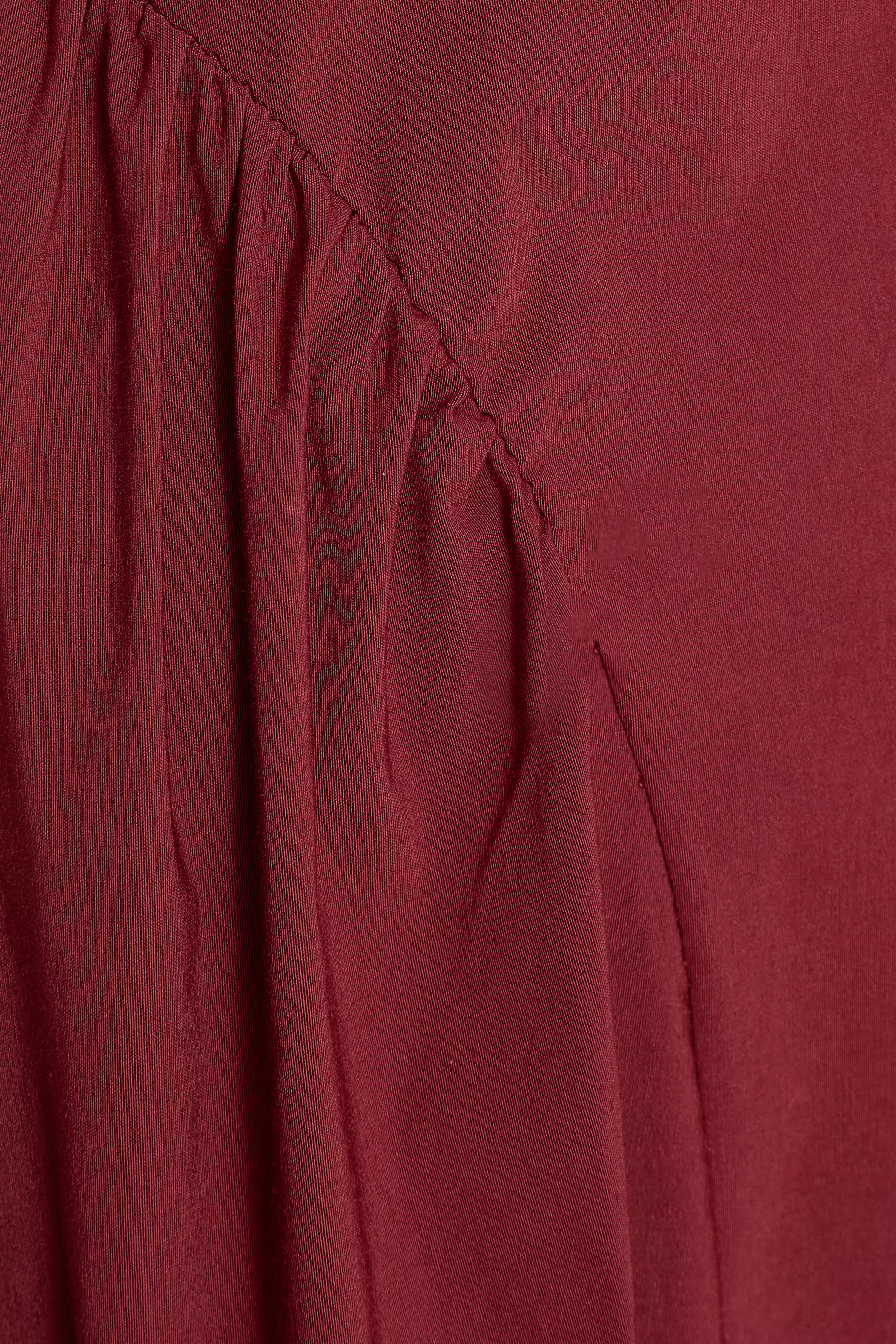 Petite Dark Red Ruched Side Midaxi Dress