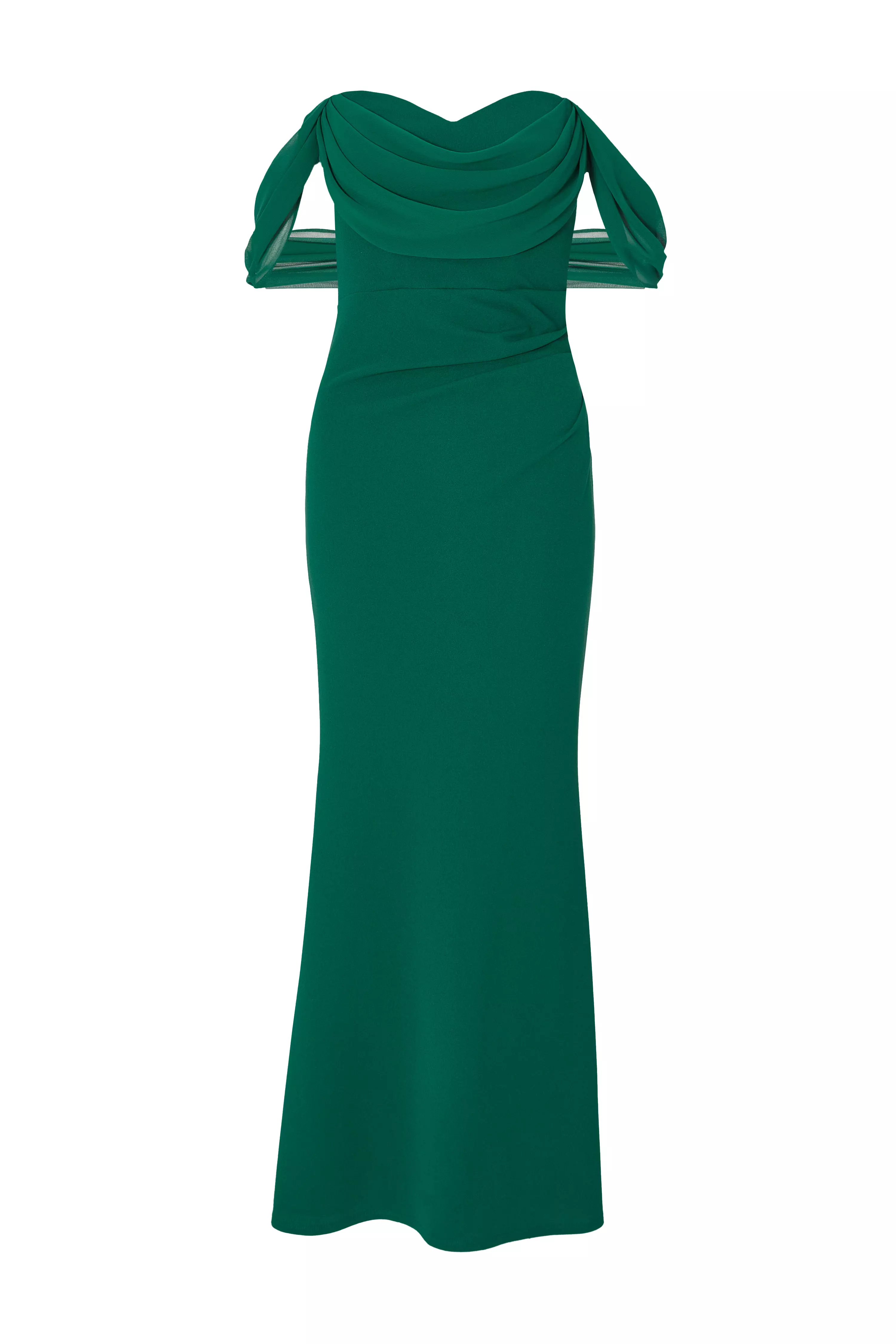 Petite Bottle Green Drop Sleeve Maxi Dress