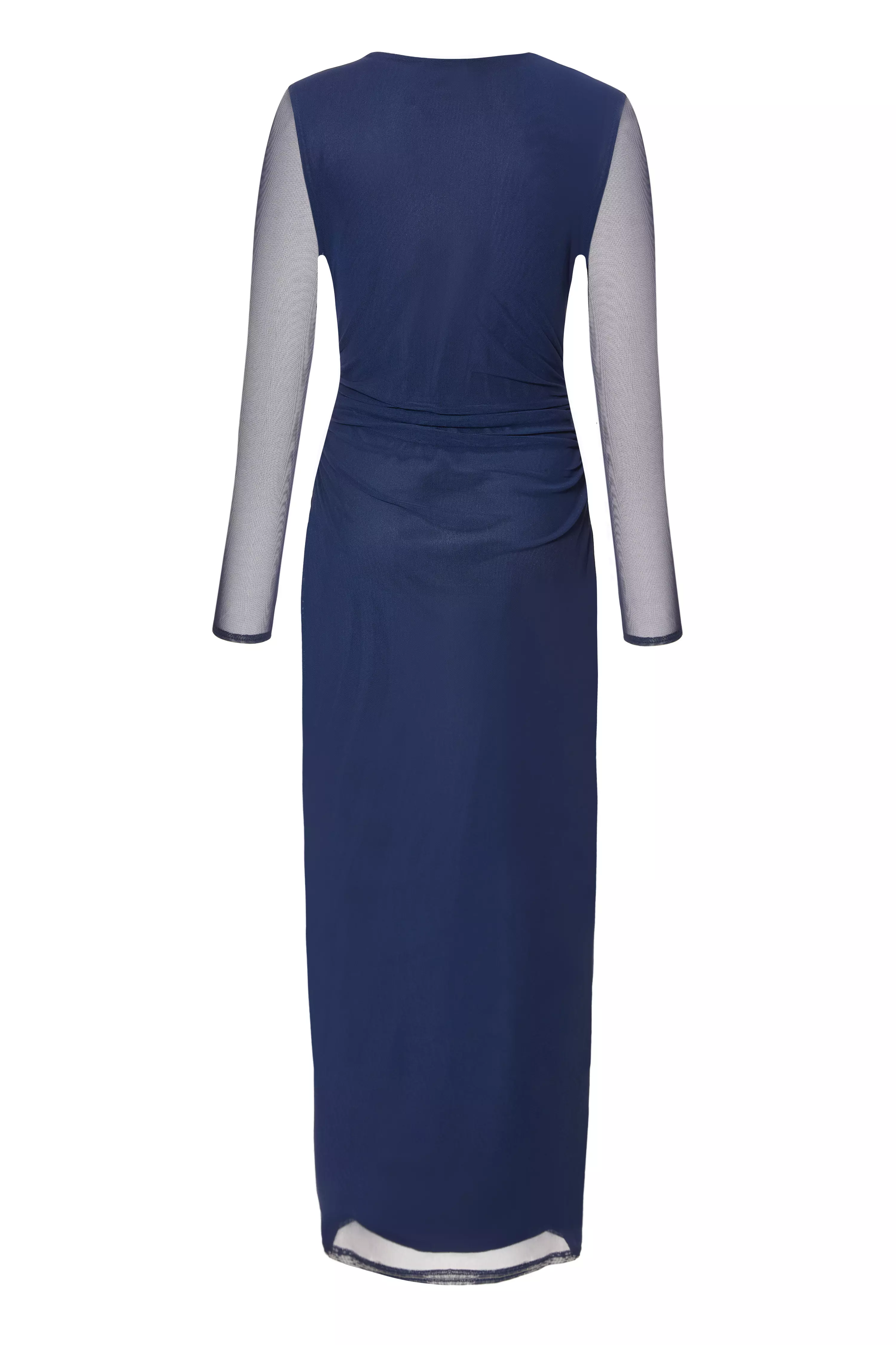 Navy Mesh Buckle Midaxi Dress