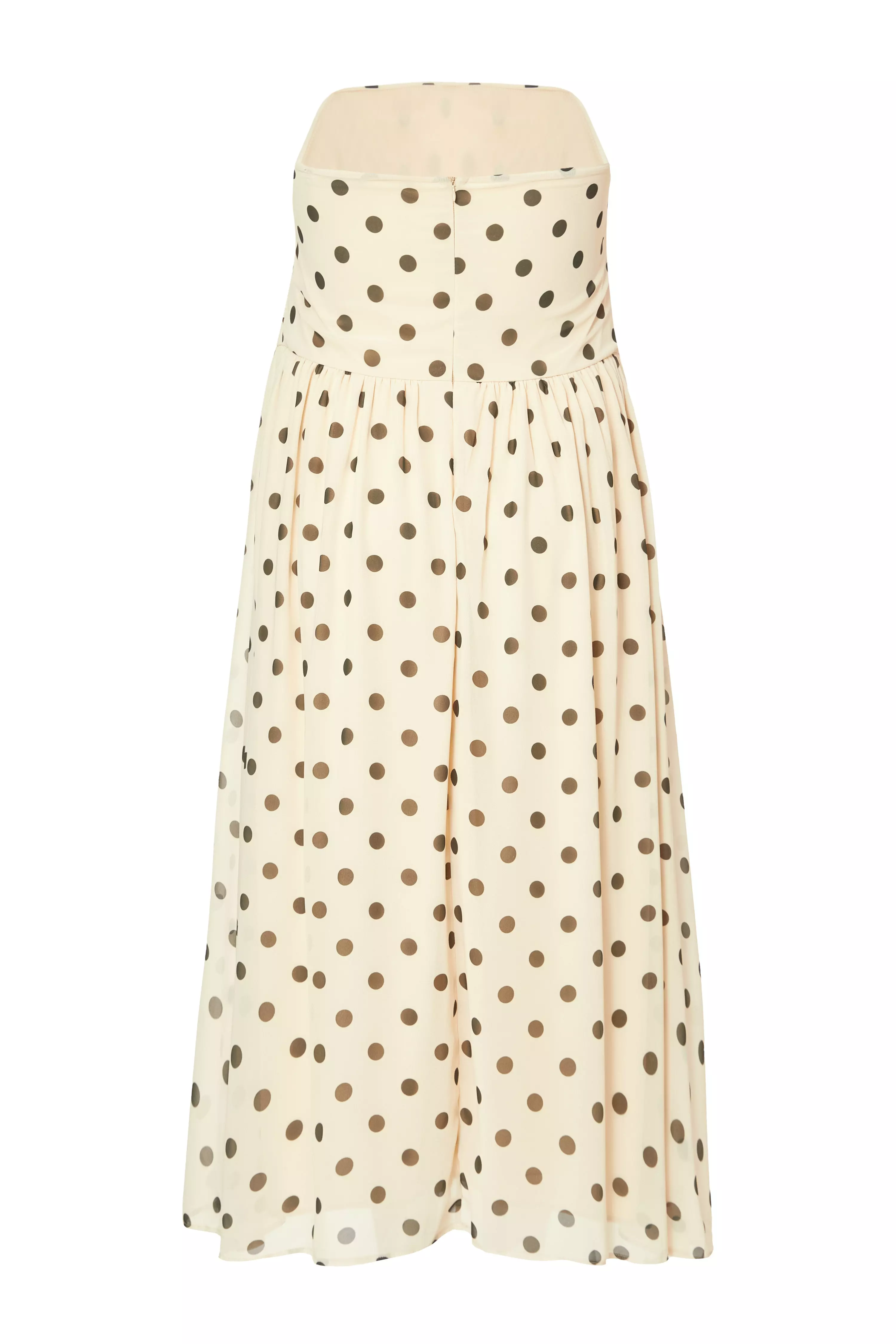 Curve Stone Chiffon Polka Dot Midi Dress