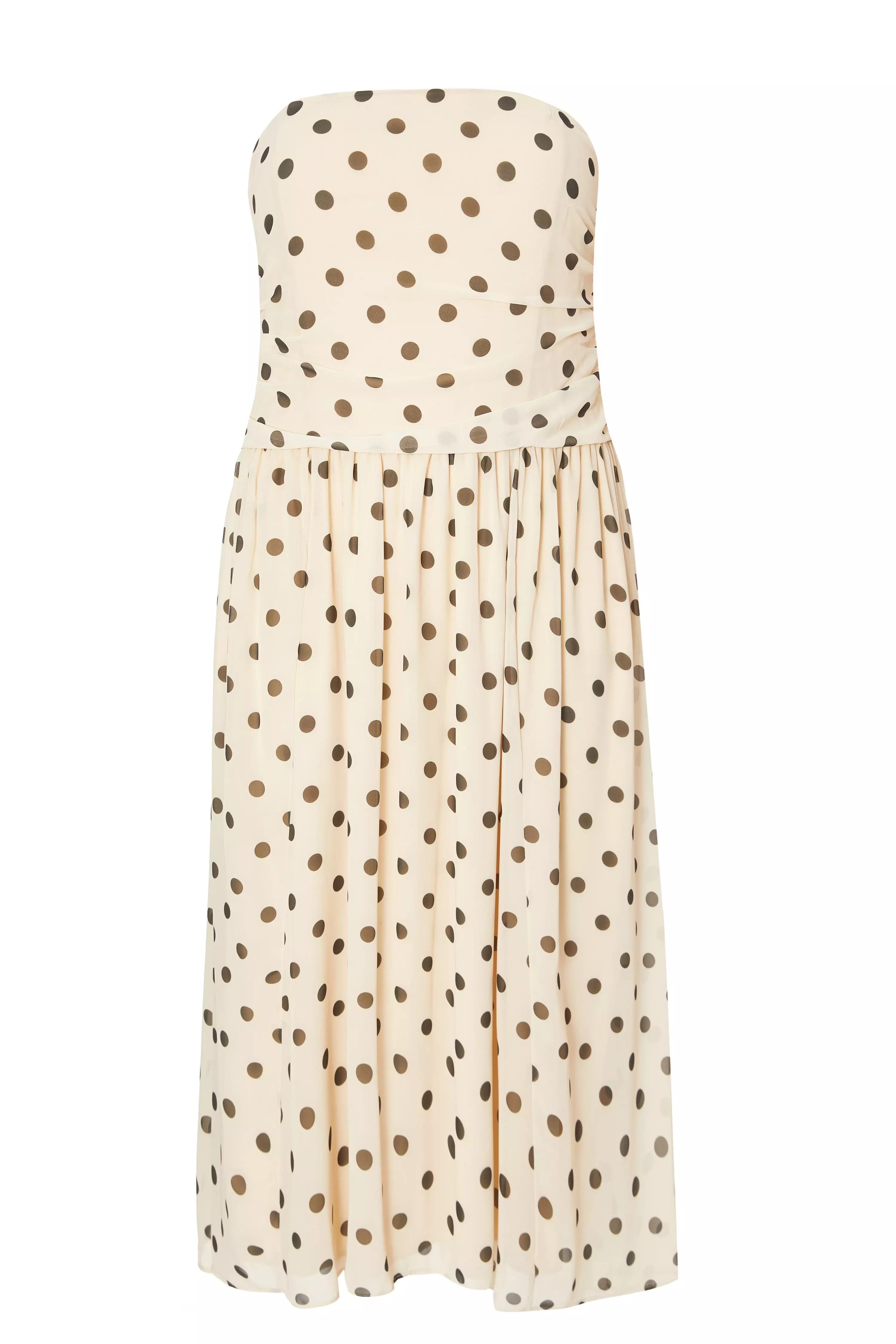 Curve Stone Chiffon Polka Dot Midi Dress