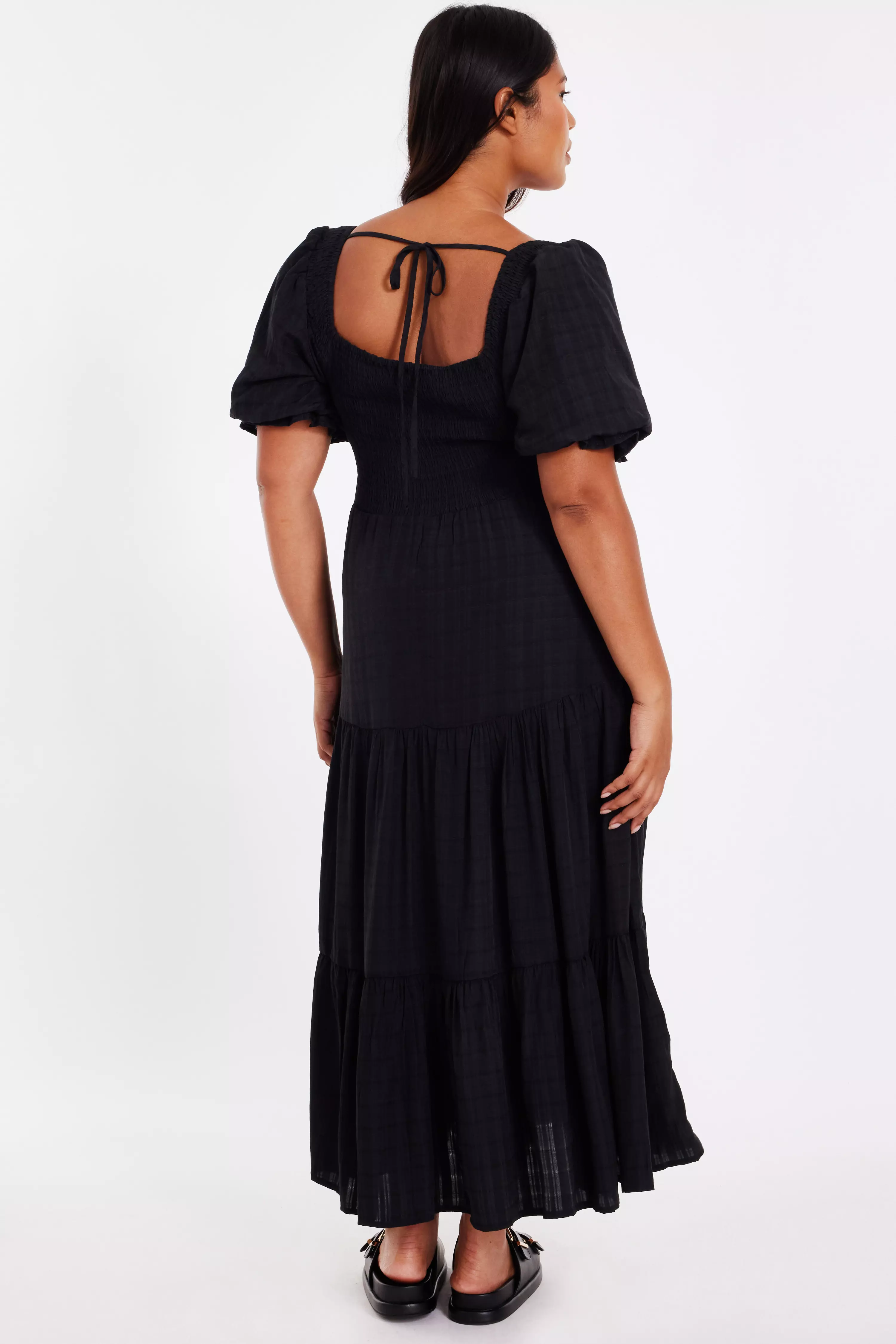 Curve Black Jacquard Midaxi Dress