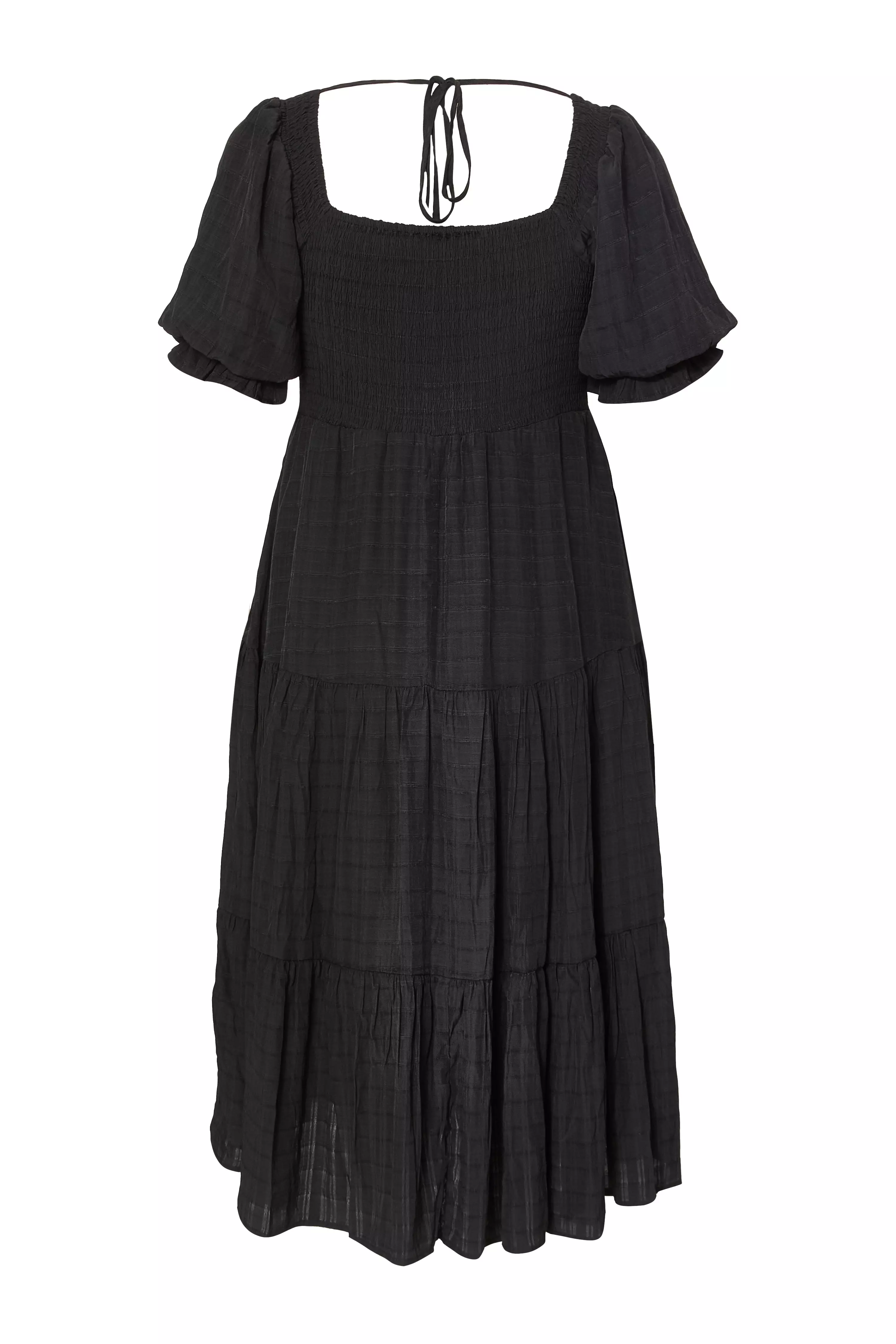 Curve Black Jacquard Midaxi Dress