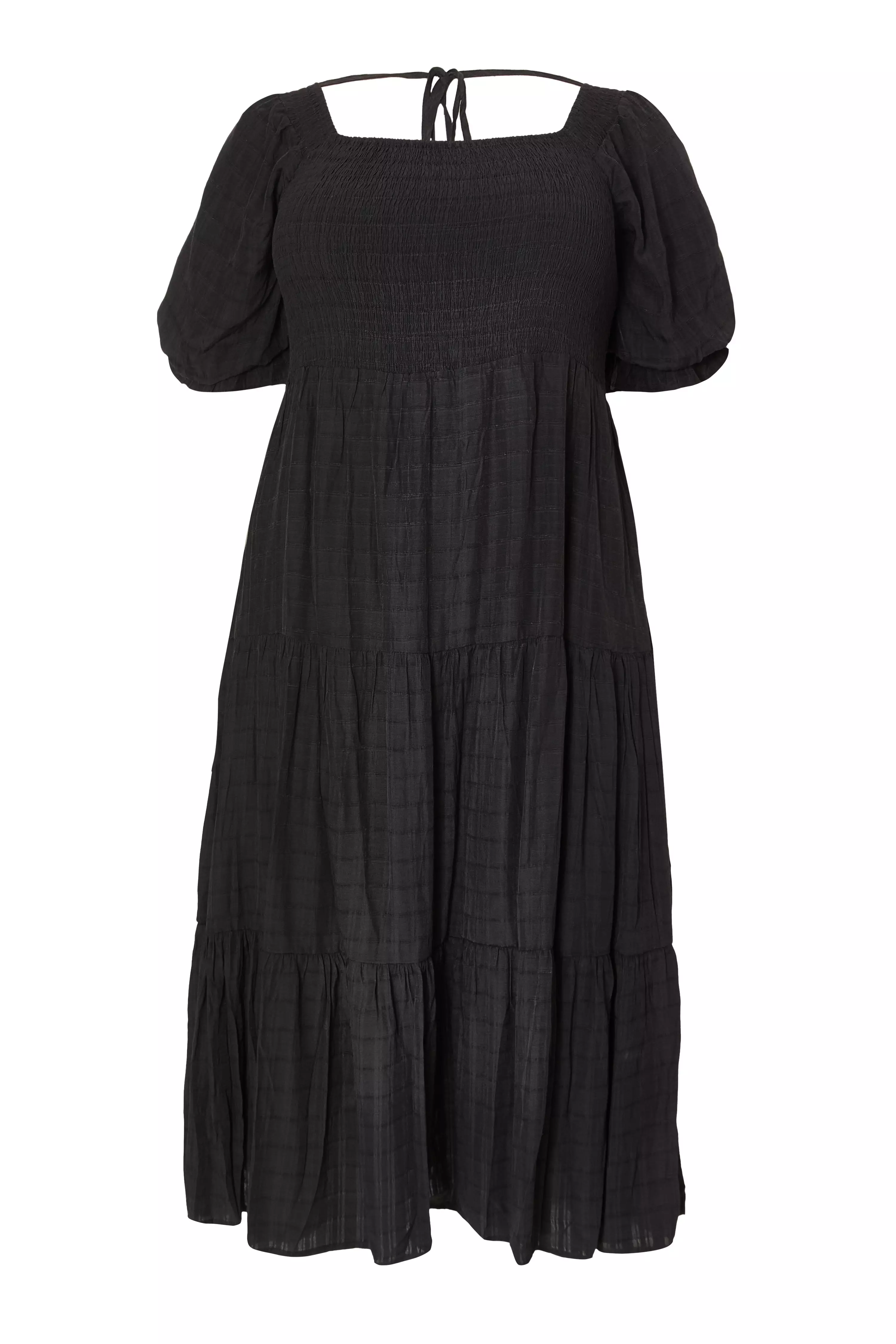 Curve Black Jacquard Midaxi Dress